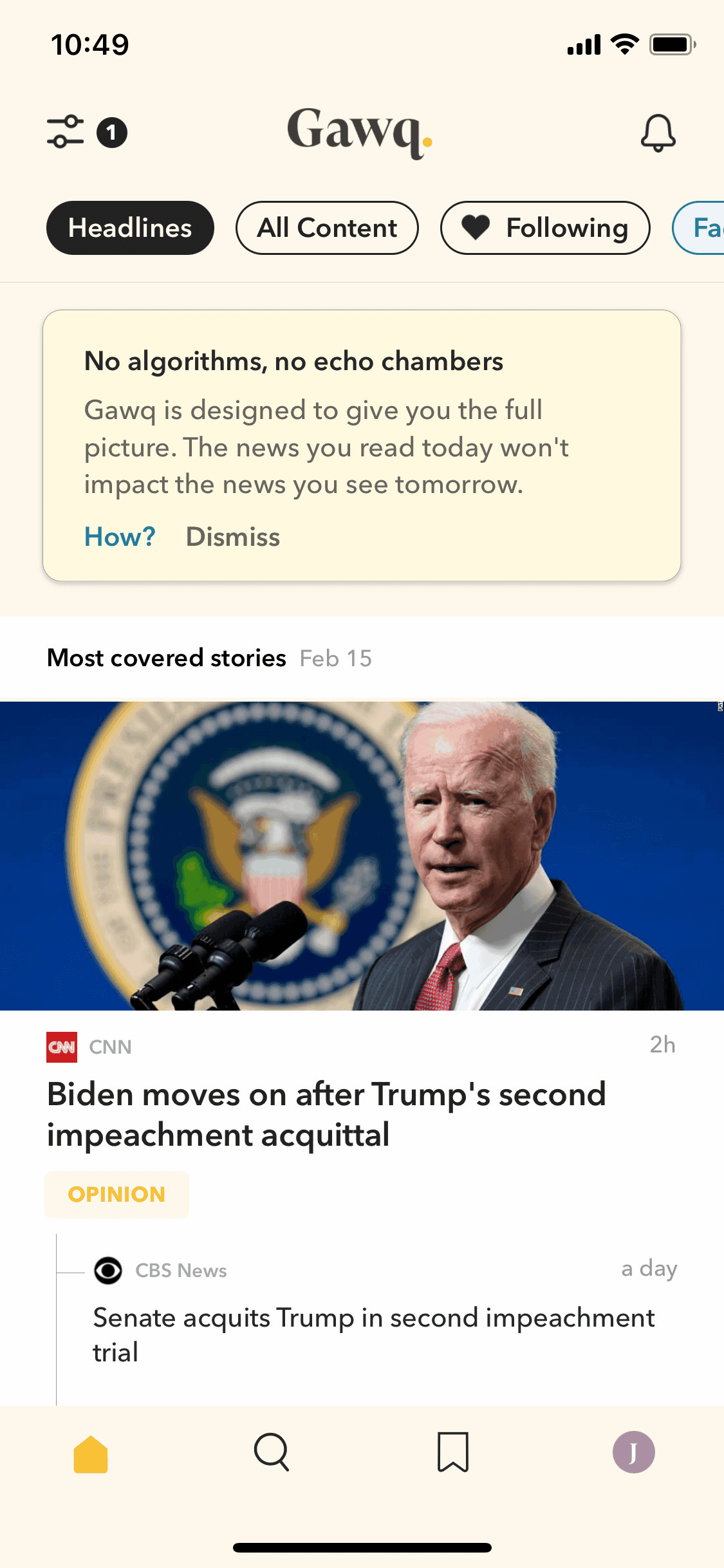Gawq iOS News interface screenshot 14