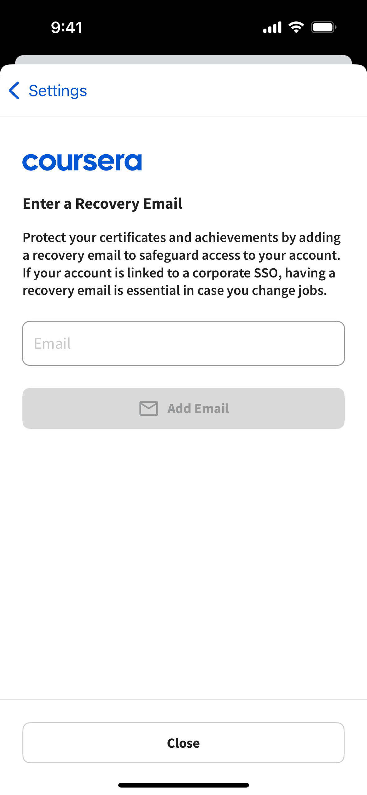 Coursera iOS Education interface screenshot 12