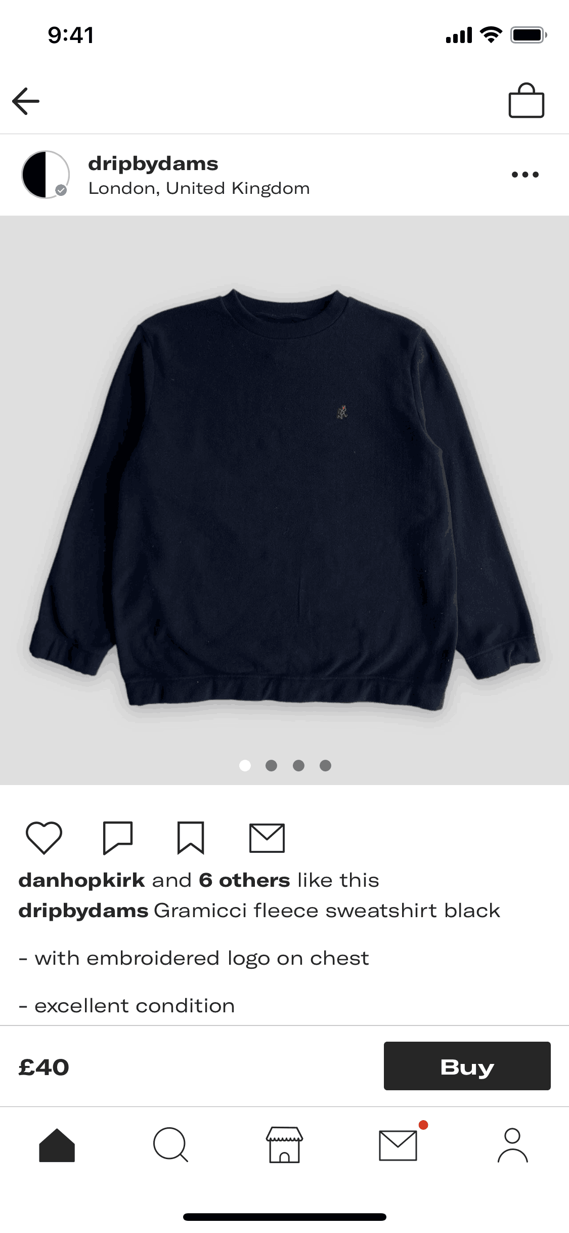 Product detail on Depop (ios) screen 2