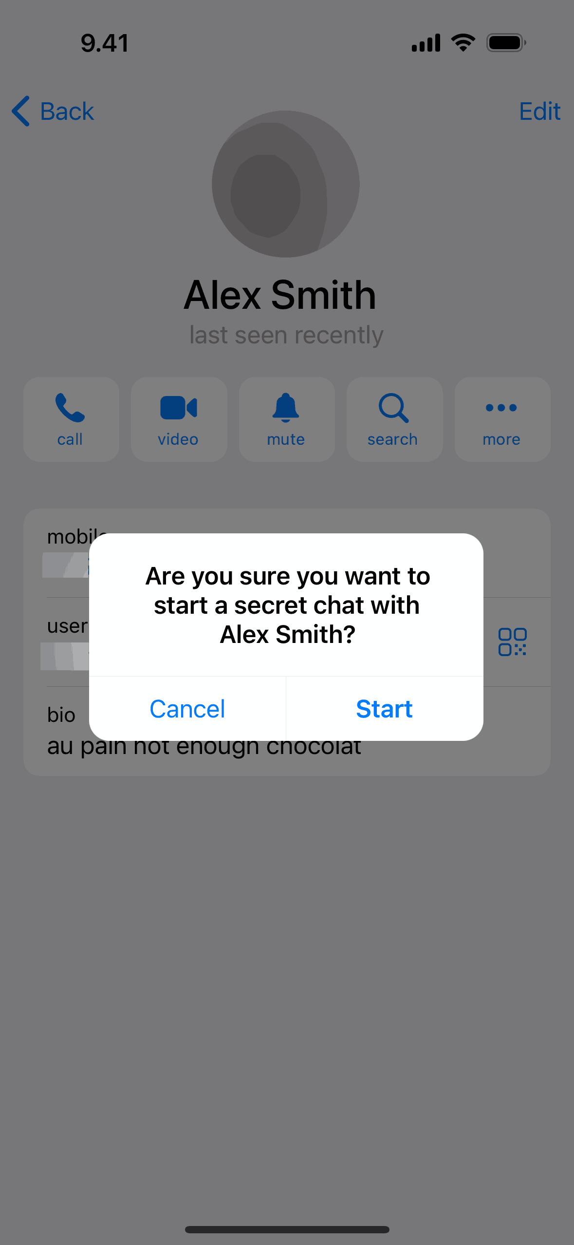 Telegram iOS Social Networking interface screenshot 16
