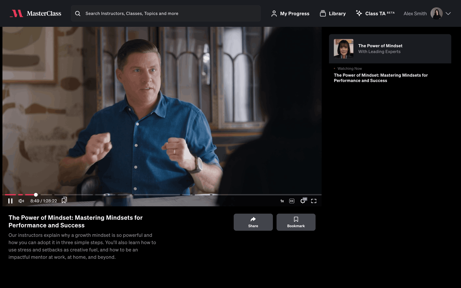 MasterClass Web Business interface screenshot 3