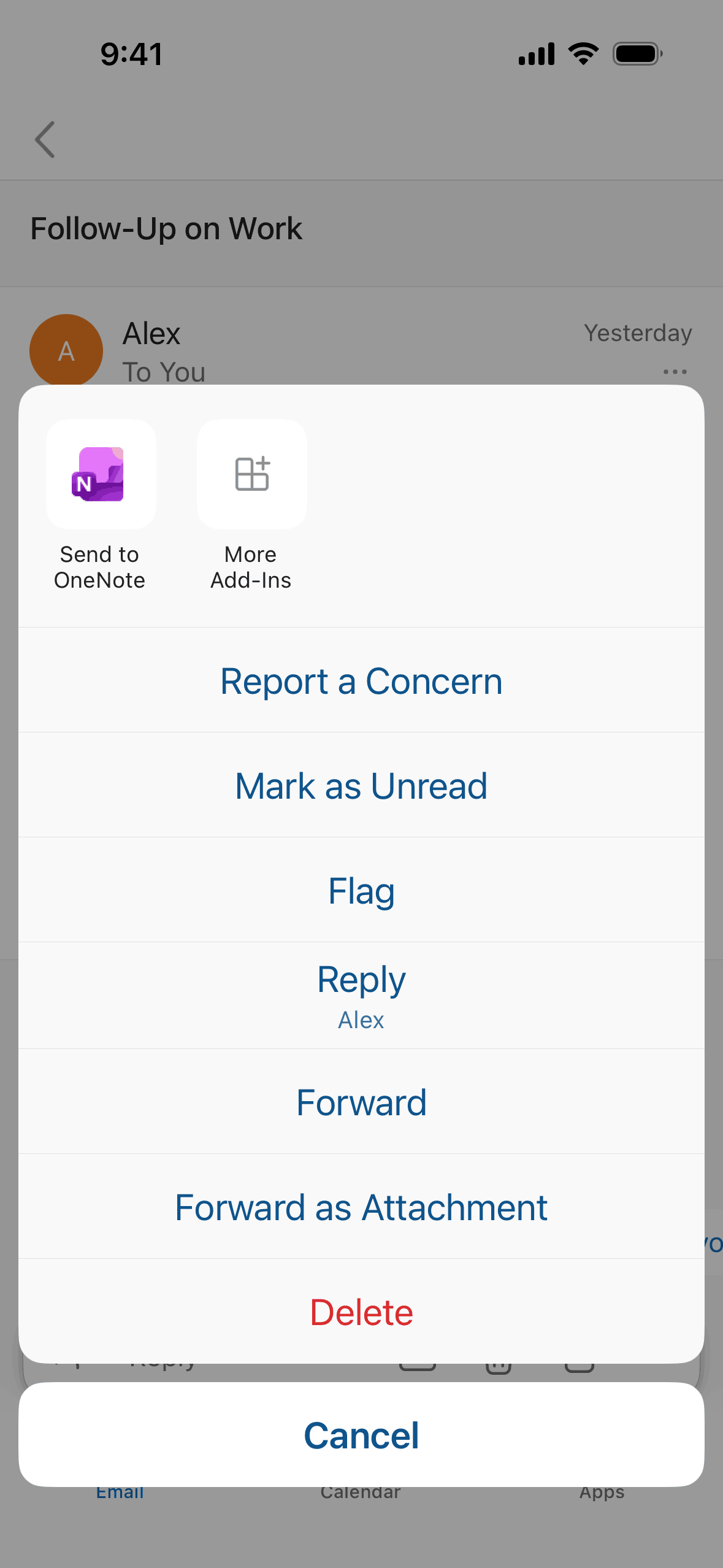 Microsoft Outlook iOS email interface screenshot 22