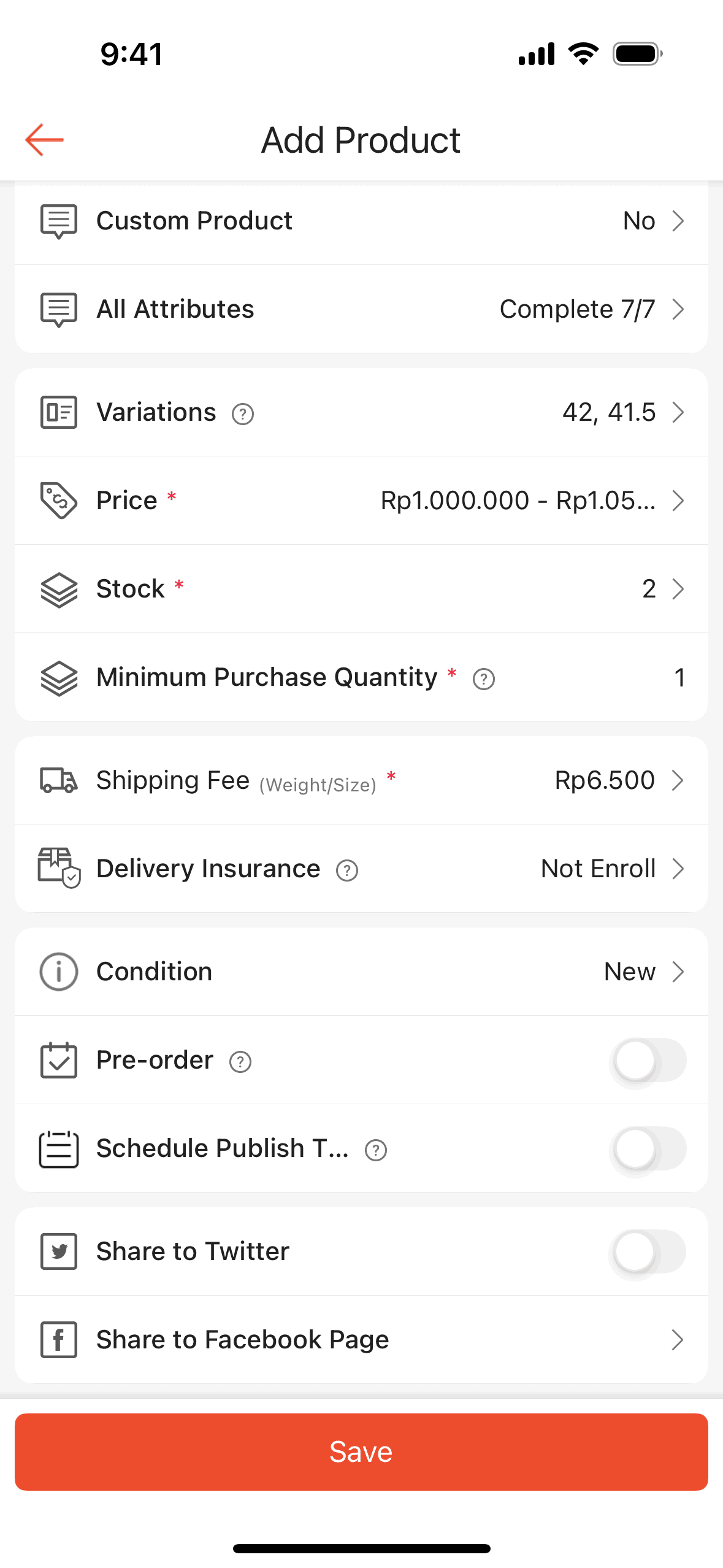 Shopee iOS Shopping interface screenshot 9