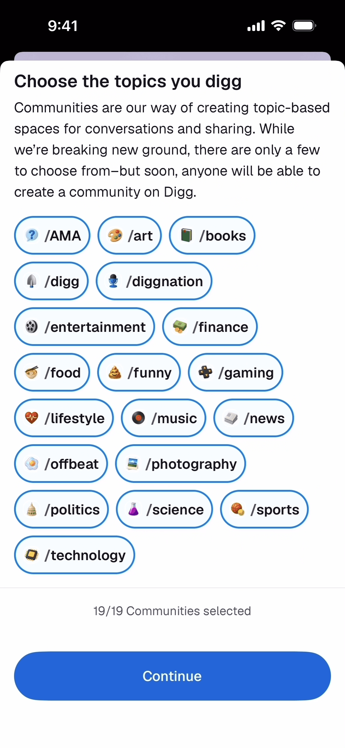 Digg iOS Social Networking interface screenshot 7