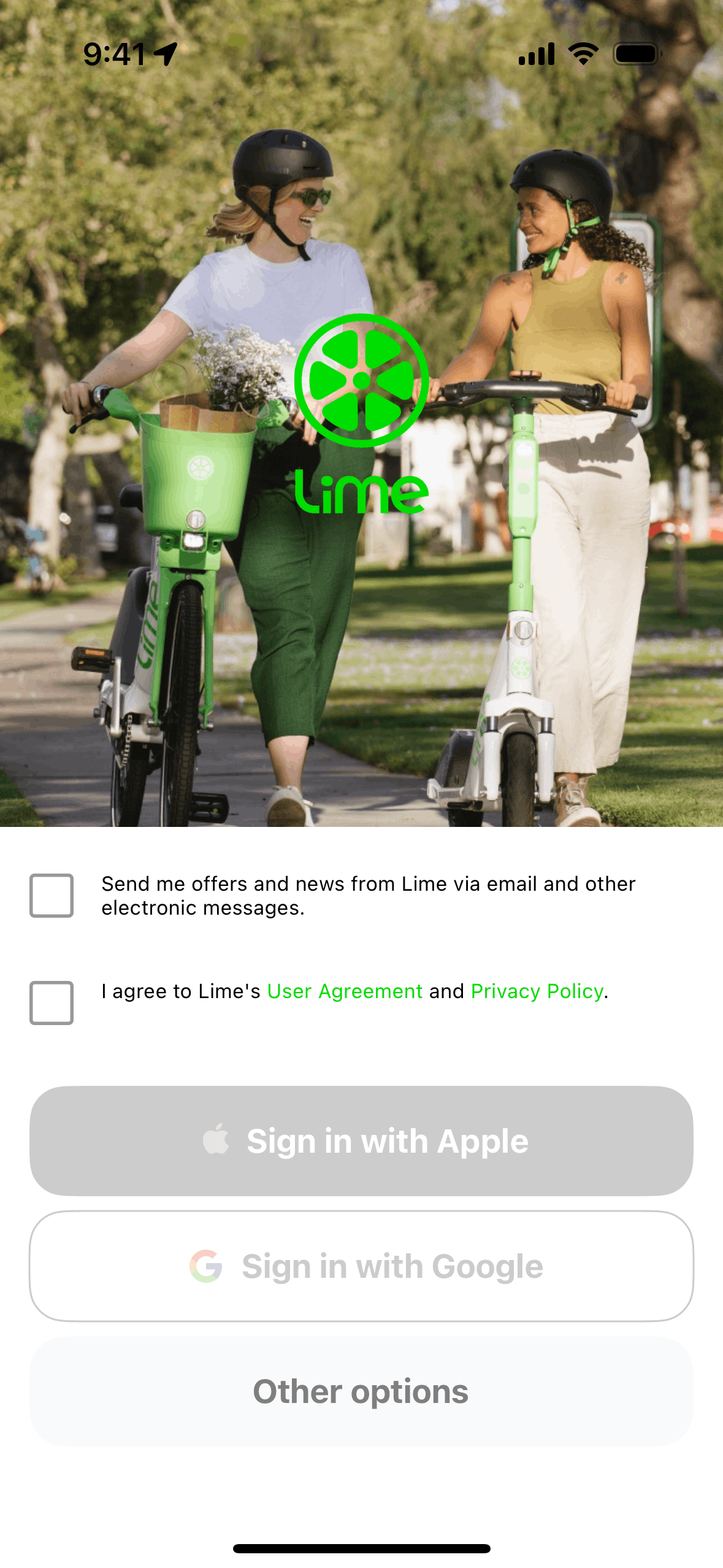 Lime iOS Travel & Transportation interface screenshot 2