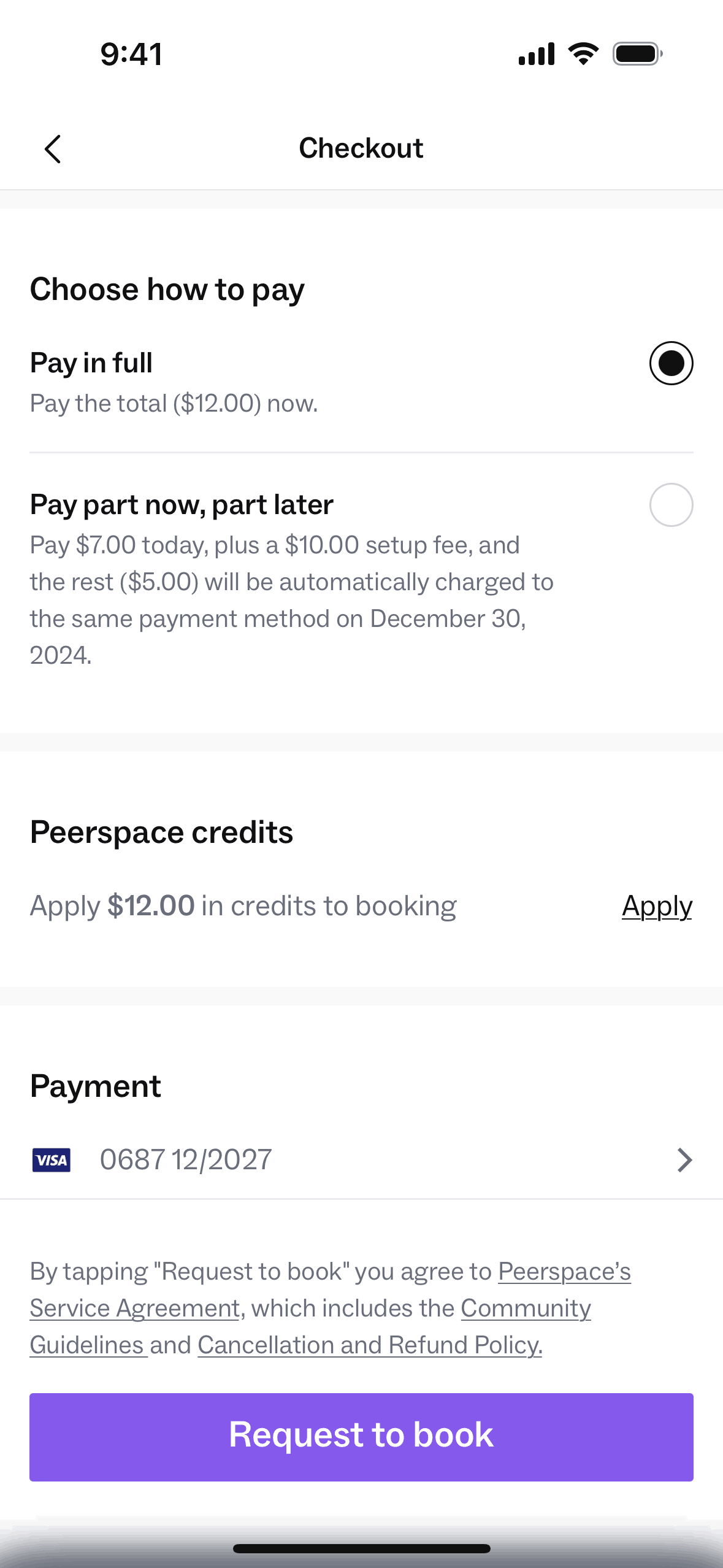 Peerspace iOS Lifestyle interface screenshot 5
