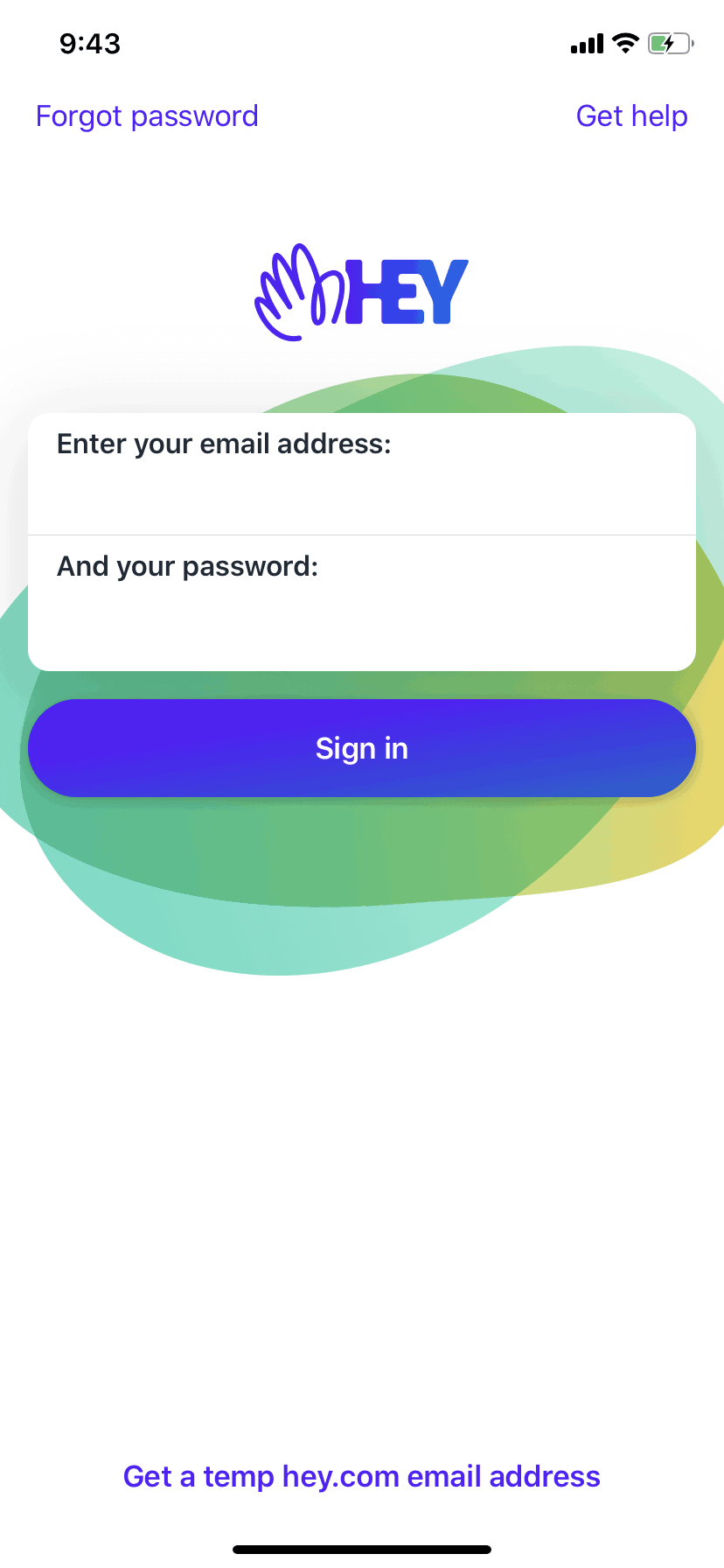 HEY iOS Productivity interface screenshot 1