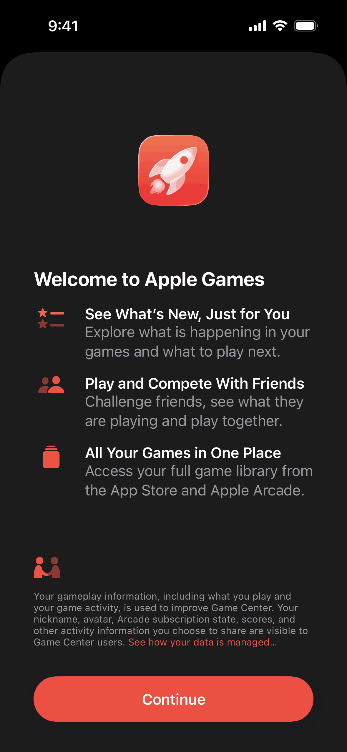 Apple Games iOS Entertainment interface screenshot 1
