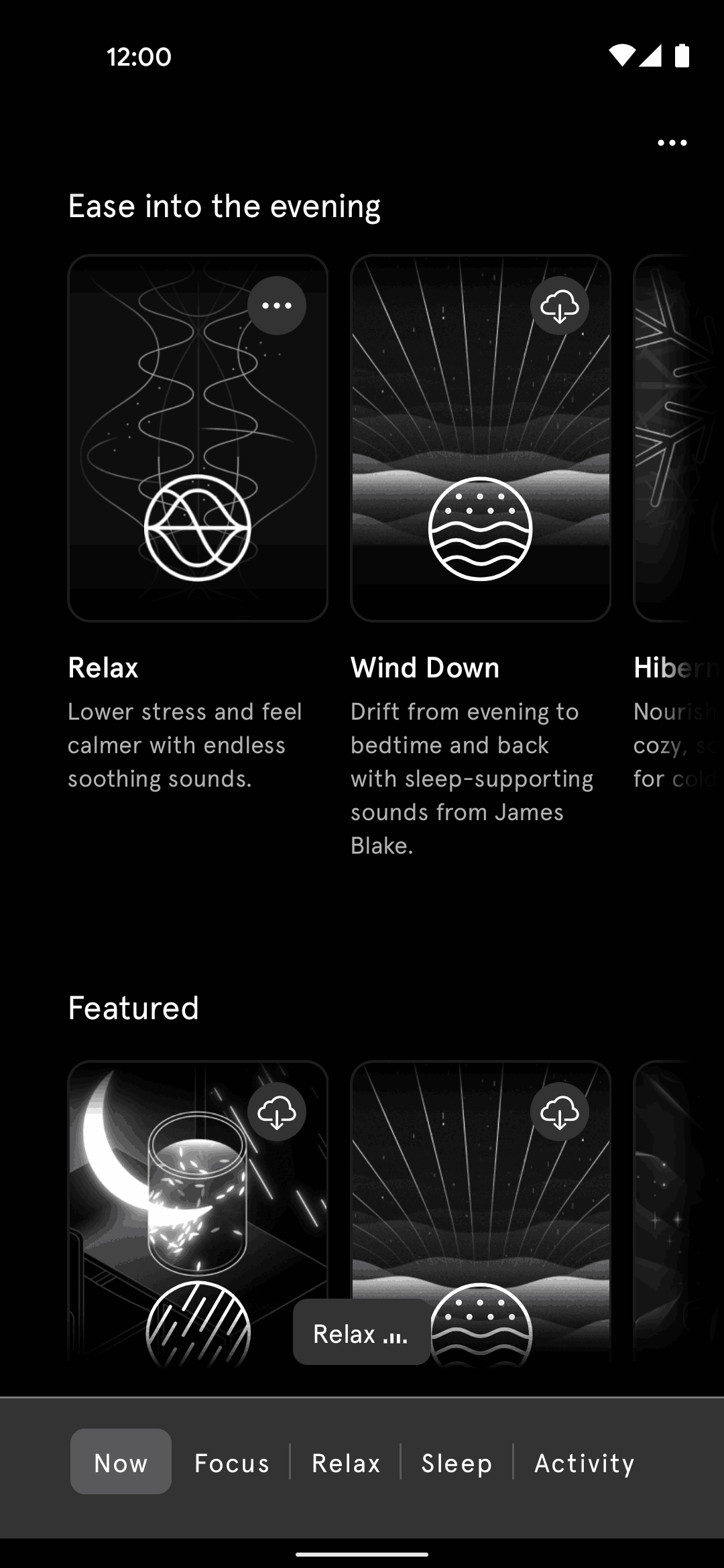 Endel Android Health & Fitness interface screenshot 3