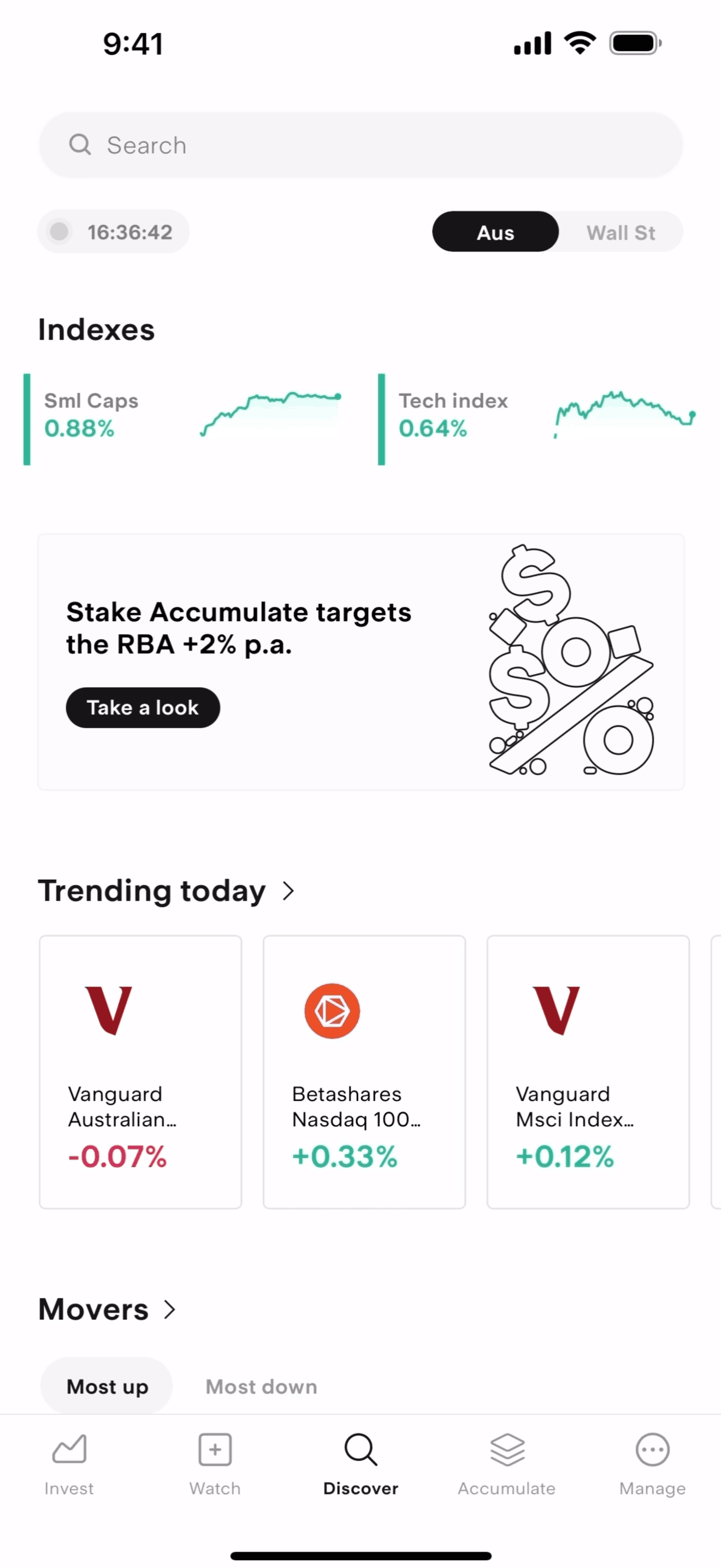 Stake iOS Finance interface screenshot 2