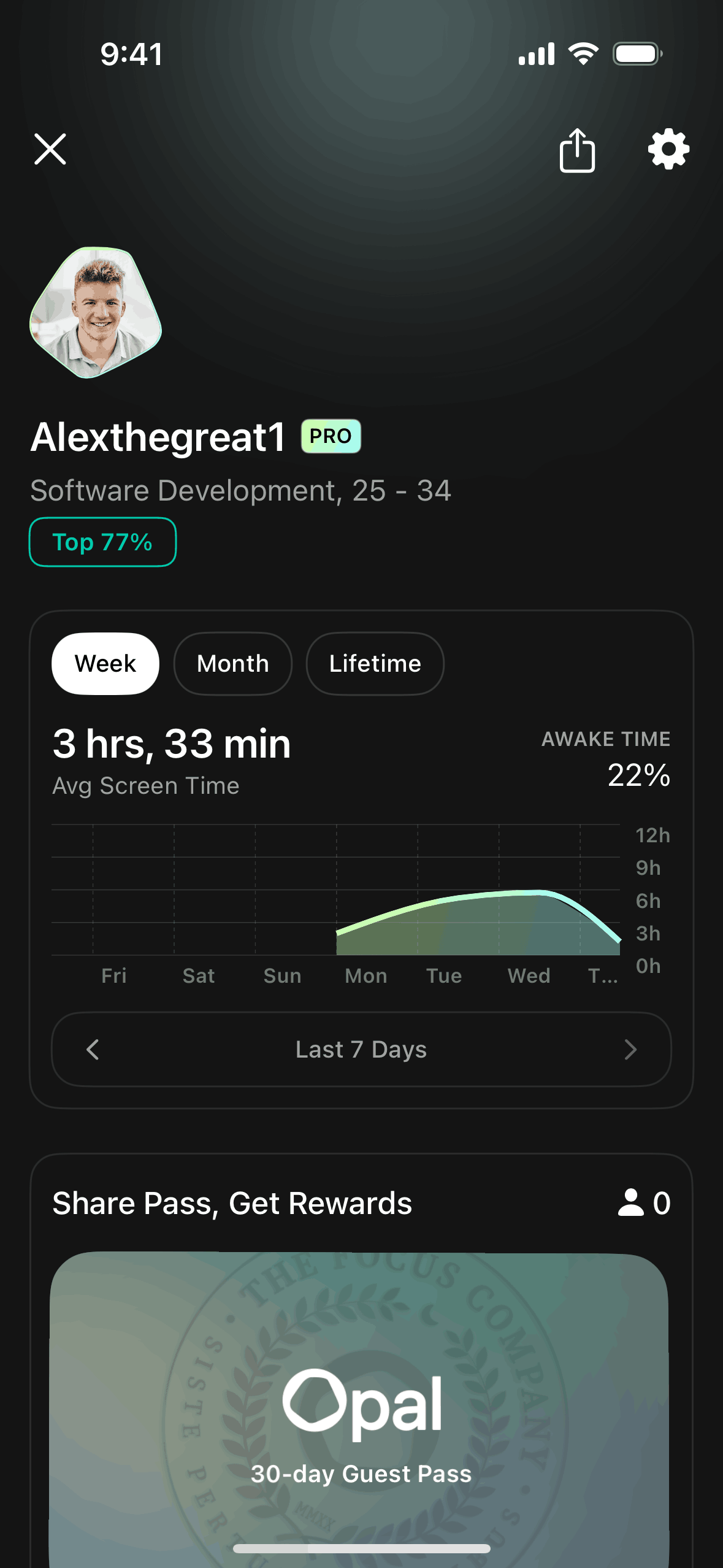 Opal iOS Productivity interface screenshot 1