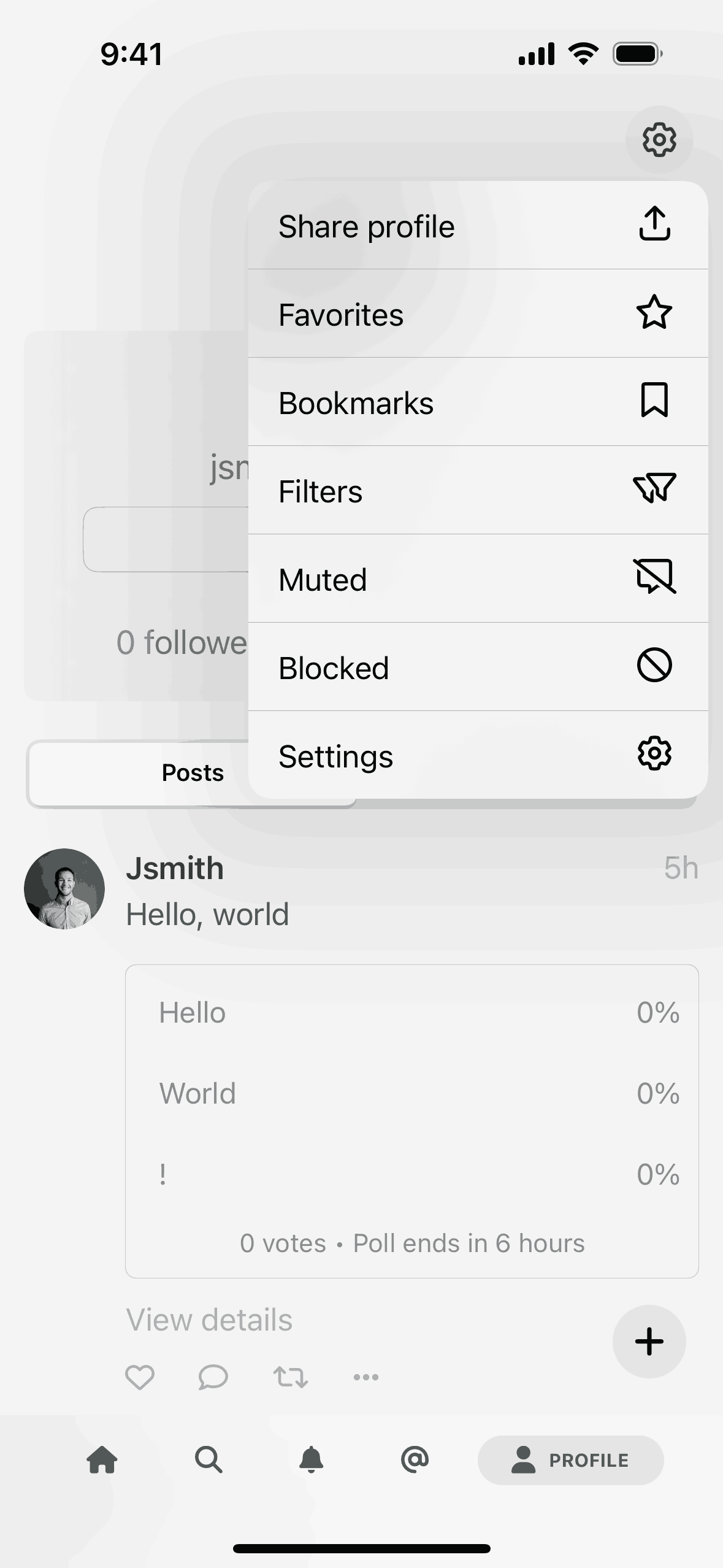 Mammoth iOS Social Networking interface screenshot 4