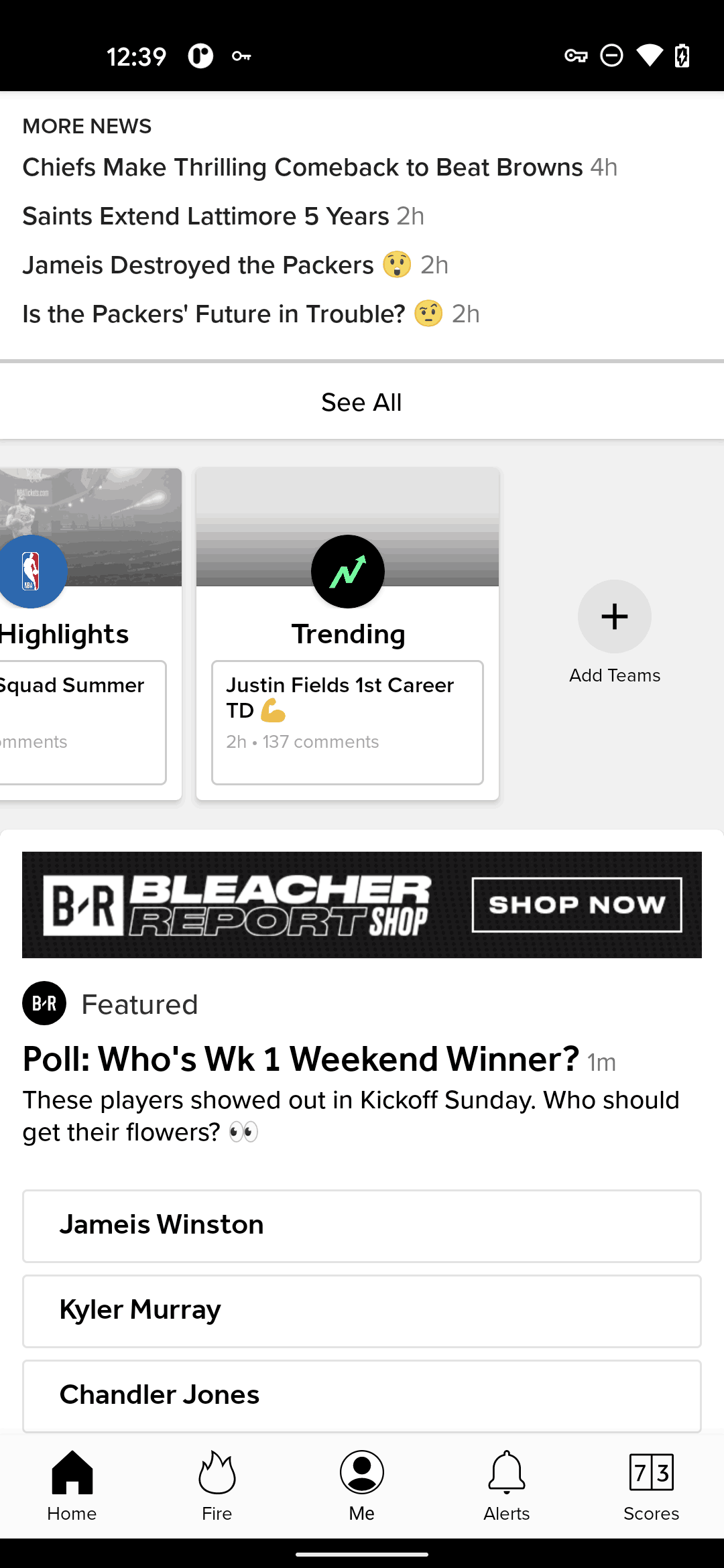 Bleacher Report Android Sports interface screenshot 12