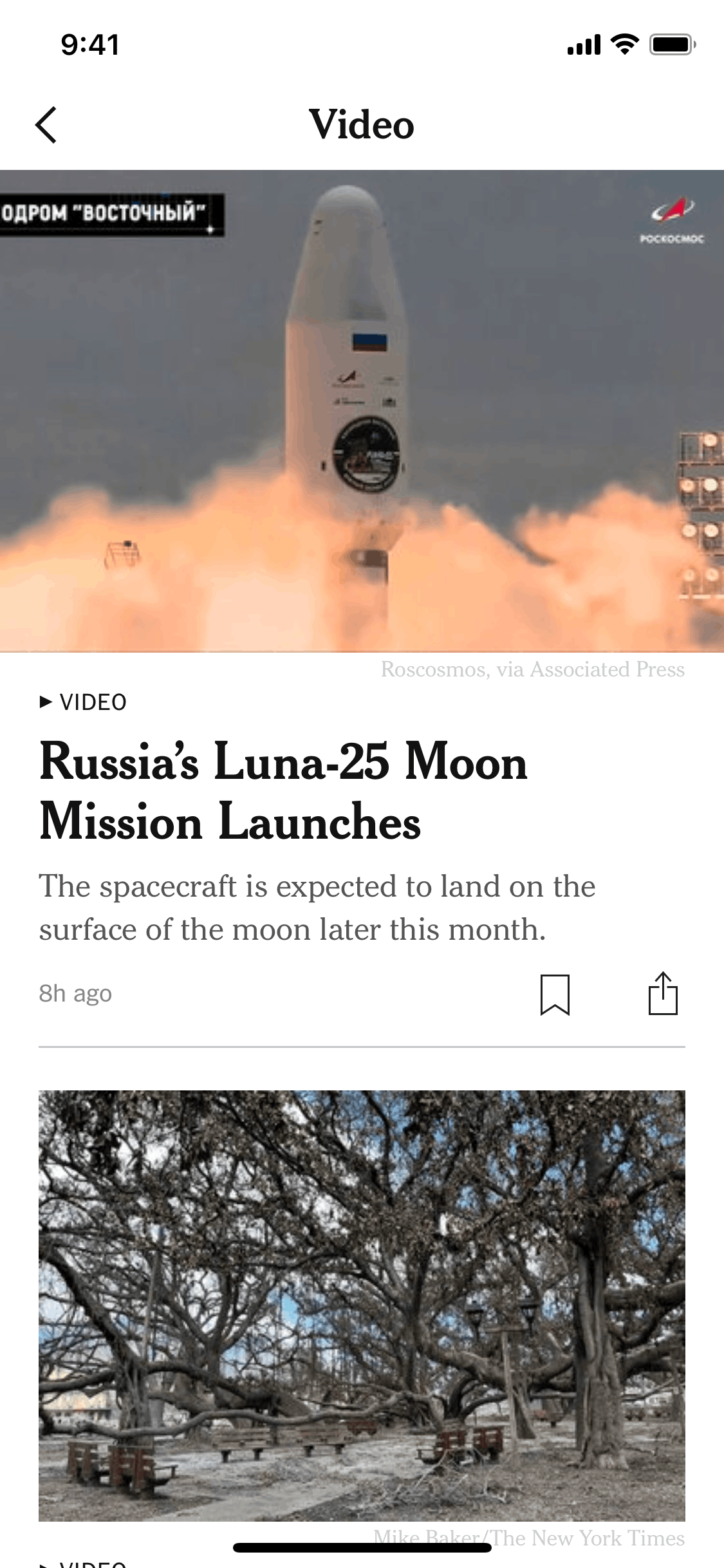 The New York Times iOS News interface screenshot 5
