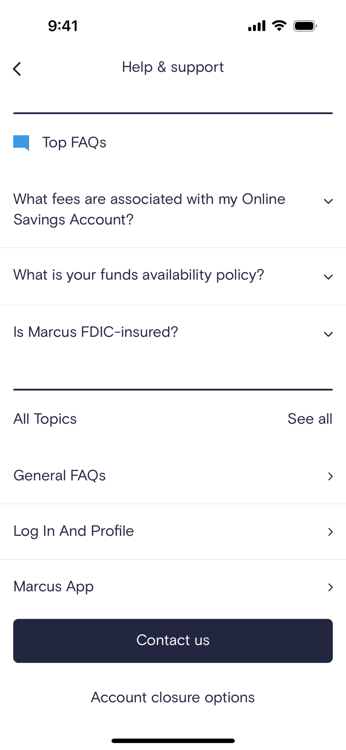 Marcus by Goldman Sachs iOS Finance interface screenshot 19