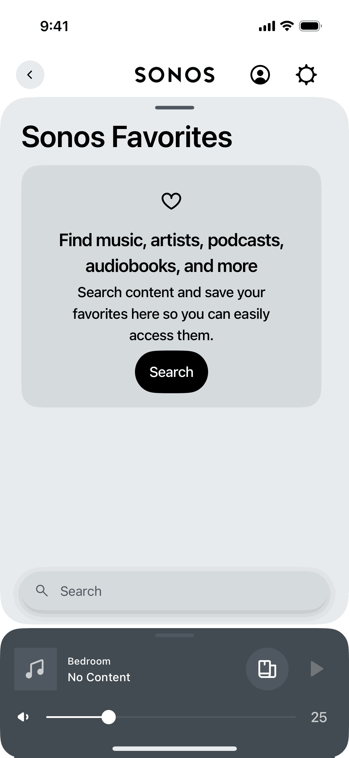 Sonos favorites on Sonos (ios) screen 2