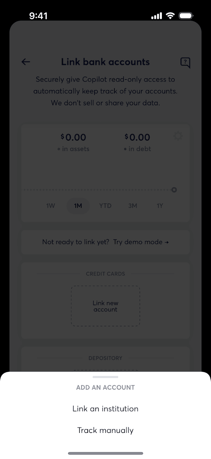 Copilot iOS Finance interface screenshot 22