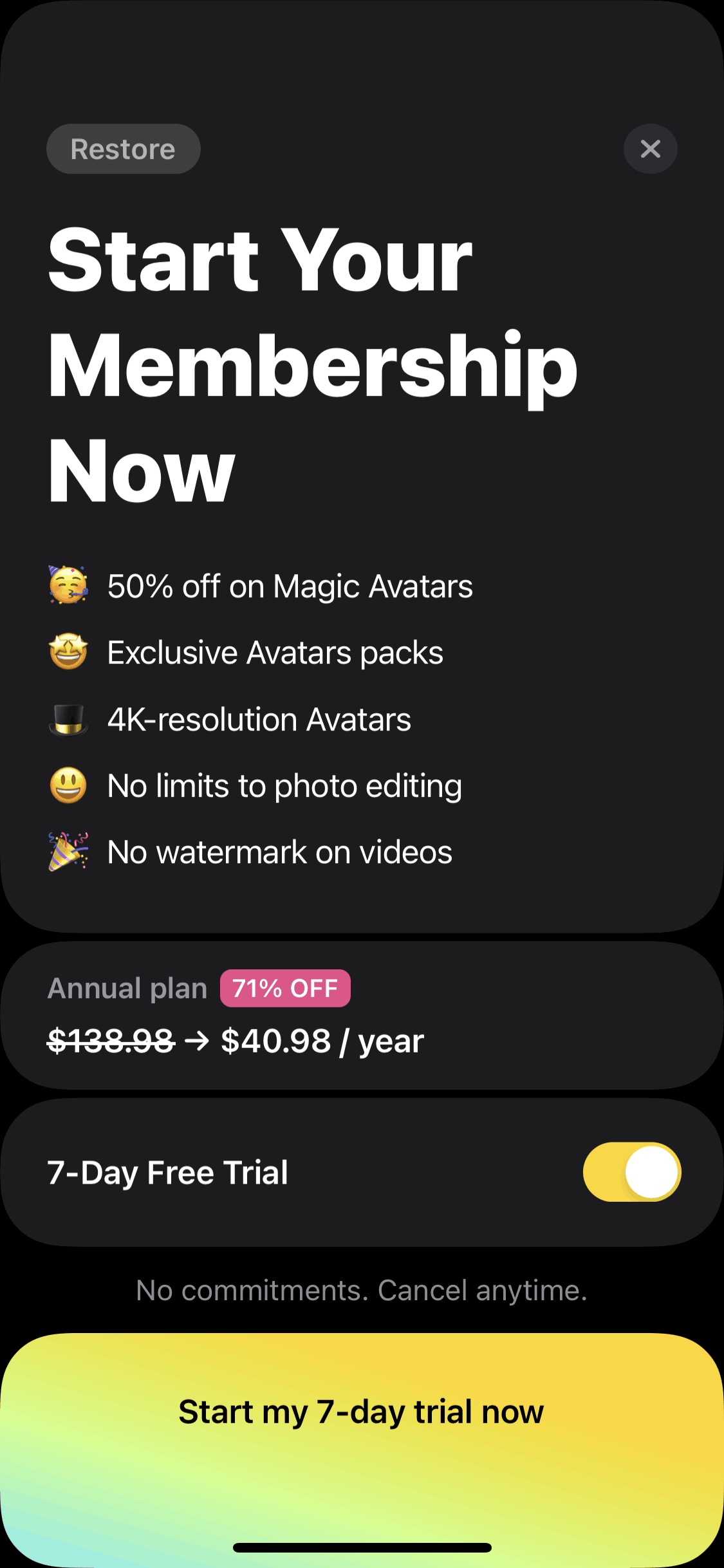 Lensa AI iOS Photo & Video interface screenshot 15