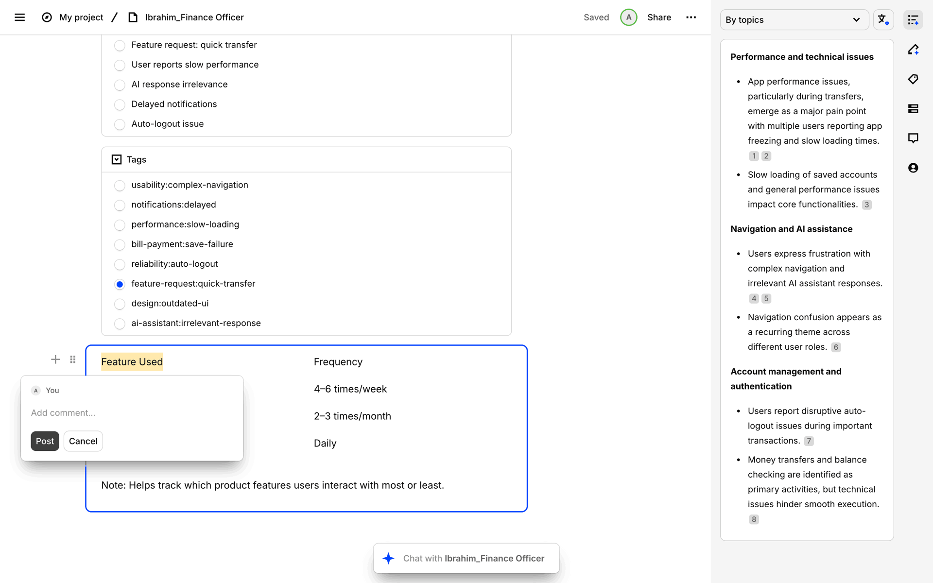 Dovetail Web Business interface screenshot 5