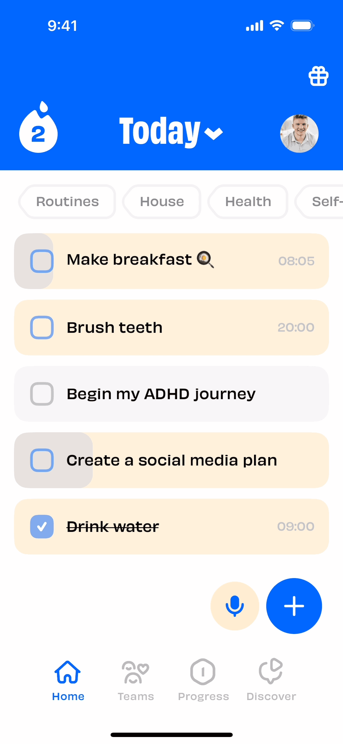 Numo iOS Productivity interface screenshot 1