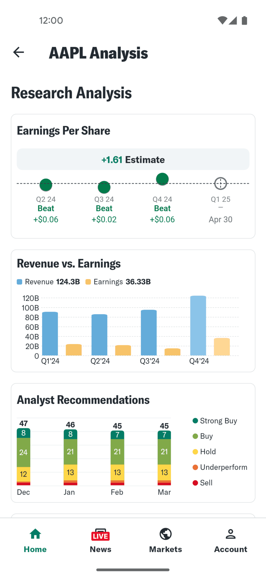 Yahoo Finance Android Finance interface screenshot 7