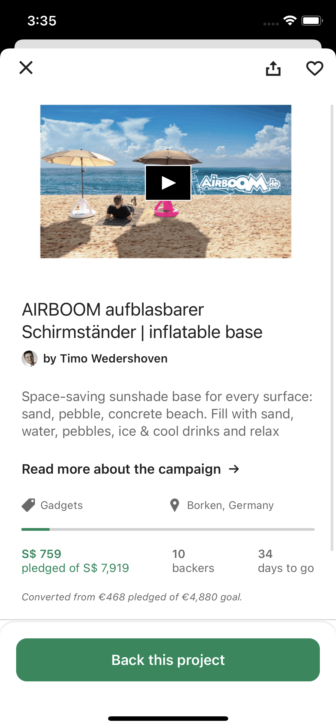 Kickstarter iOS Social Networking interface screenshot 17