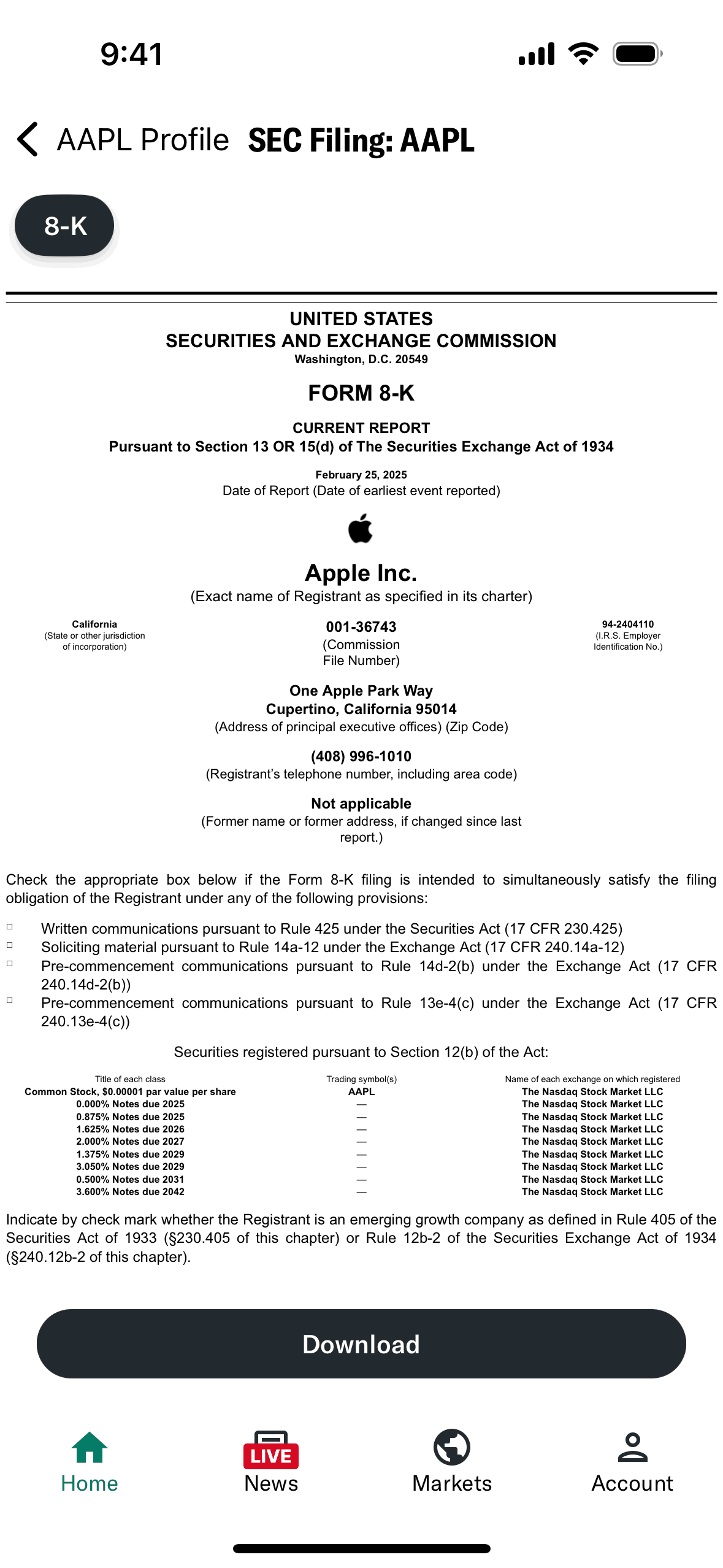 Yahoo Finance iOS Finance interface screenshot 18