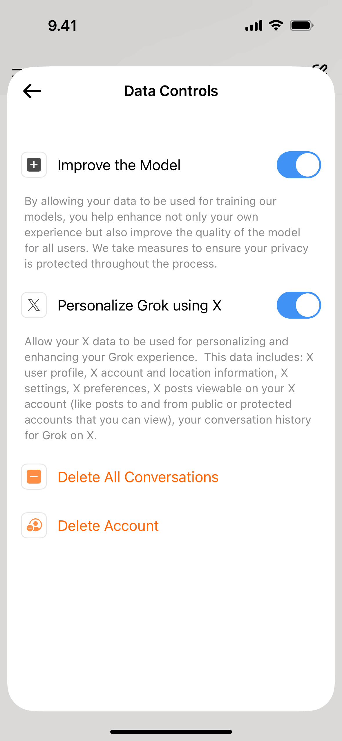 Grok iOS AI interface screenshot 5