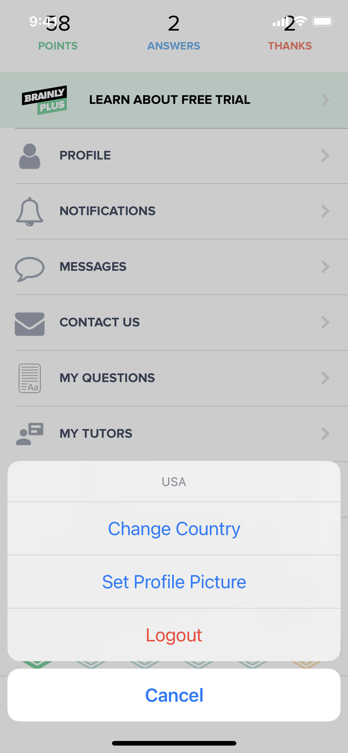 Brainly iOS Education interface screenshot 10