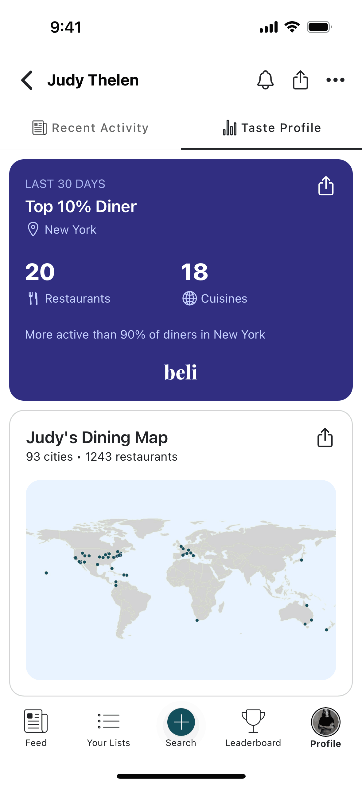Beli iOS Food & Drink interface screenshot 3