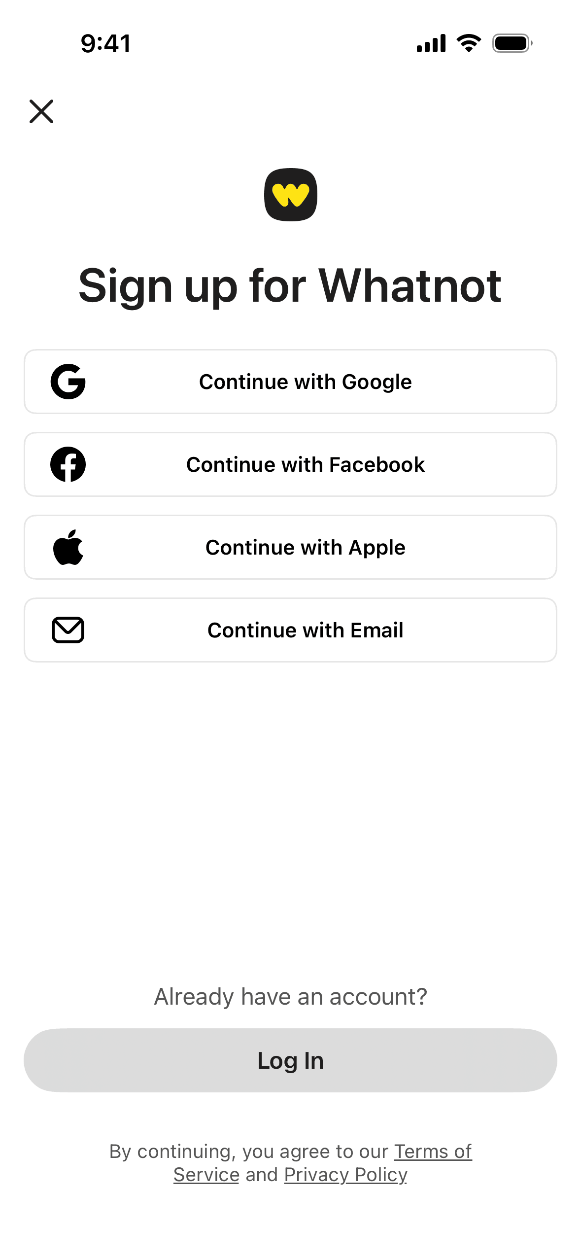 Whatnot iOS Shopping interface screenshot 1