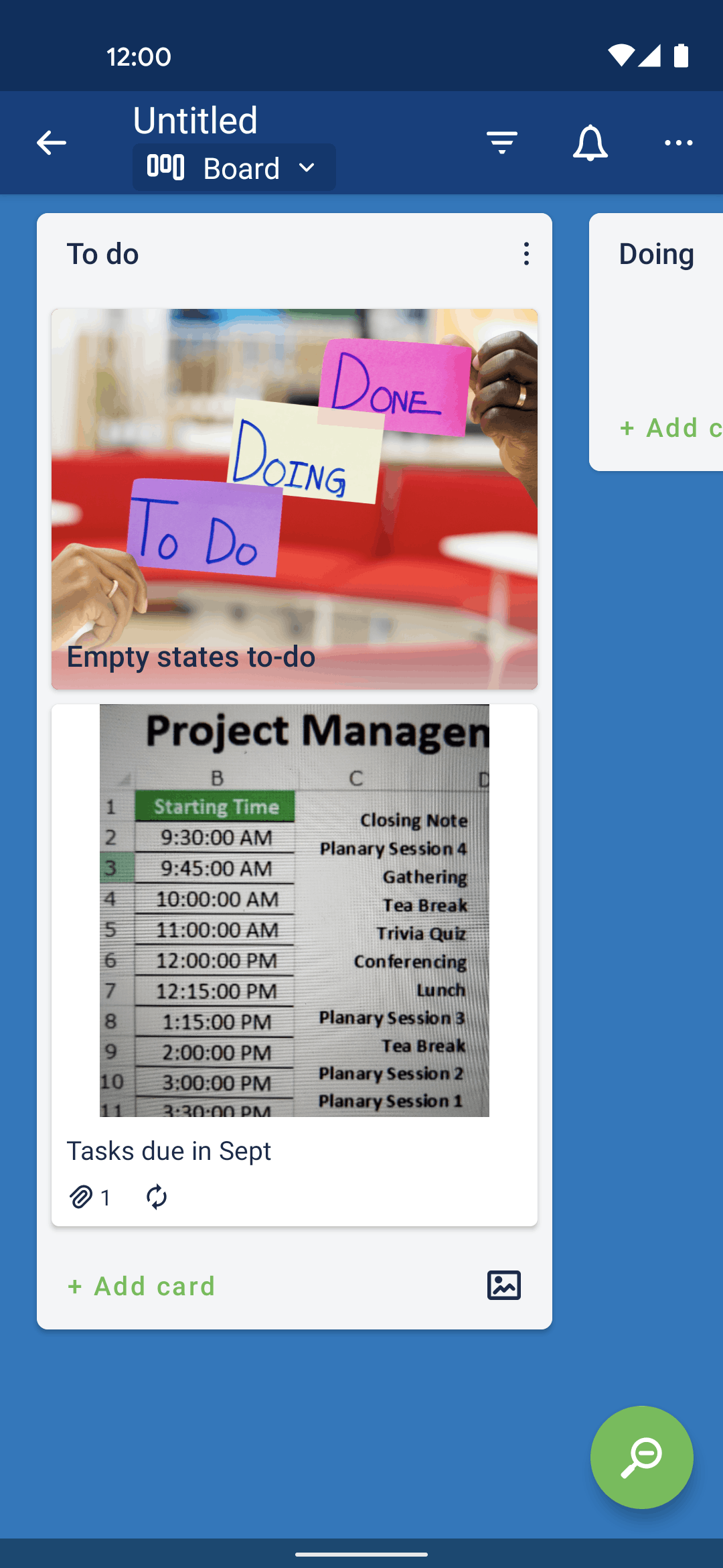 Trello Android Business interface screenshot 1