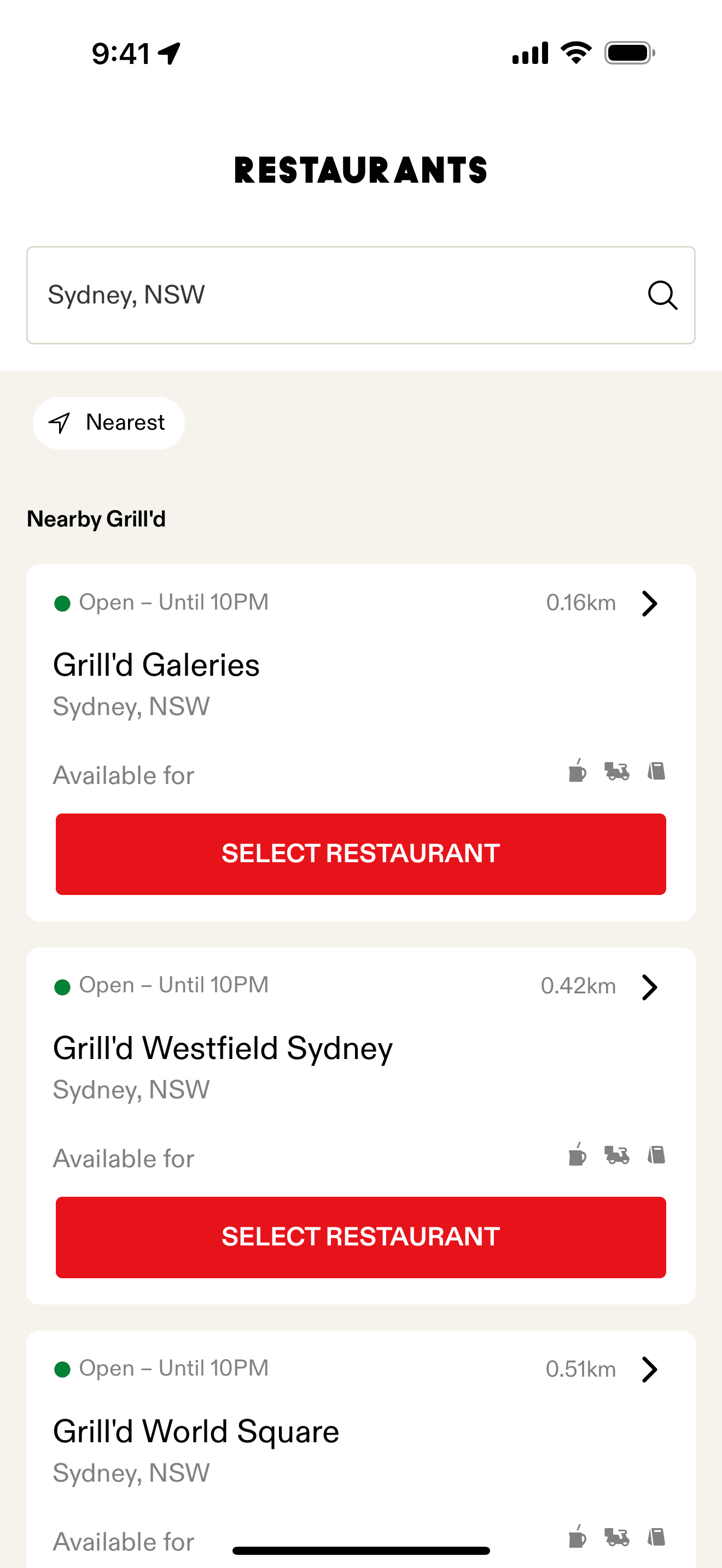 Grill'd iOS Food & Drink interface screenshot 24