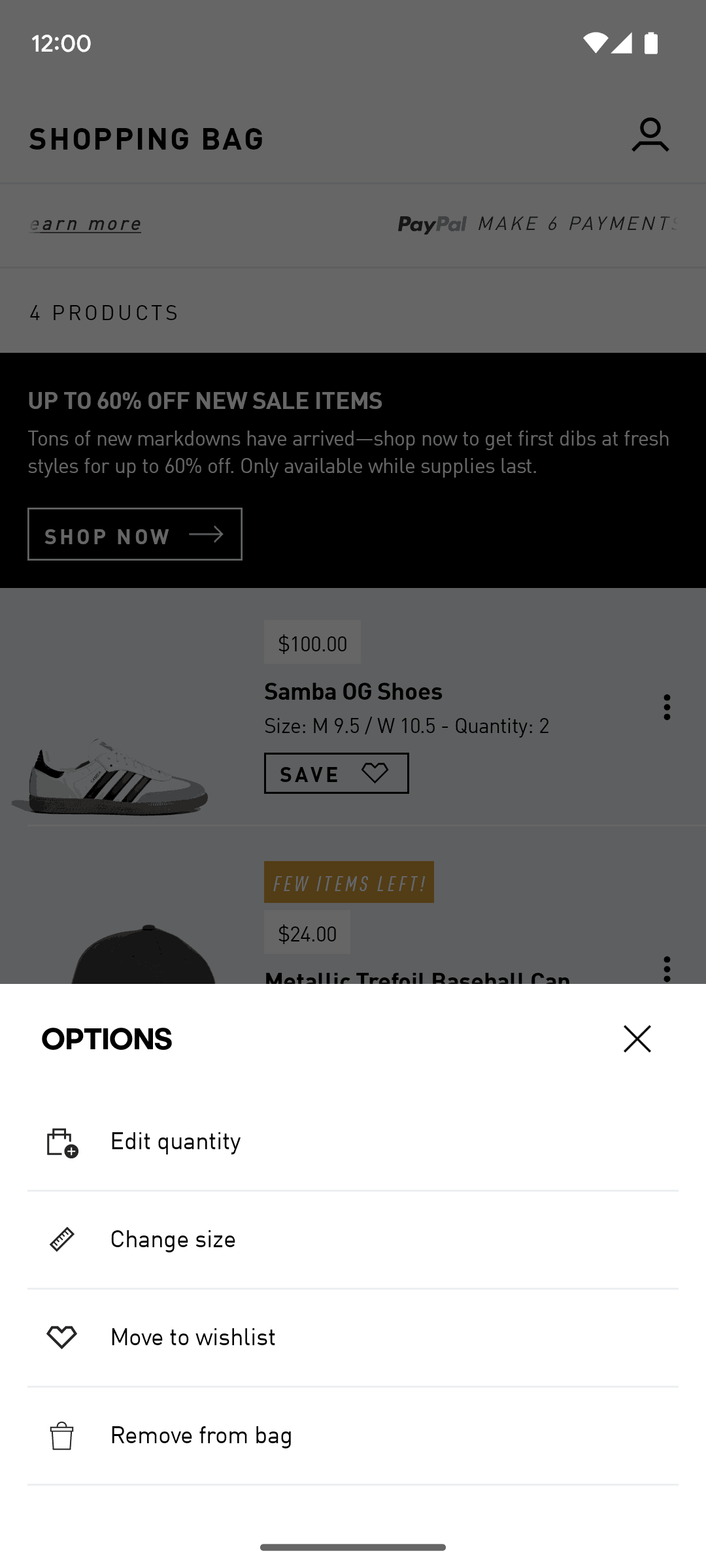 adidas Android Shopping interface screenshot 14