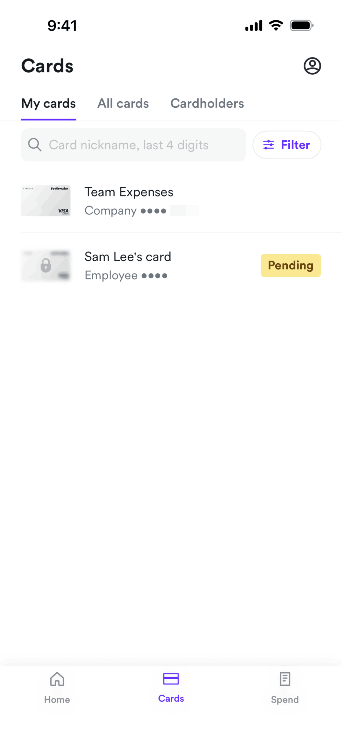 Airwallex iOS Business interface screenshot 2