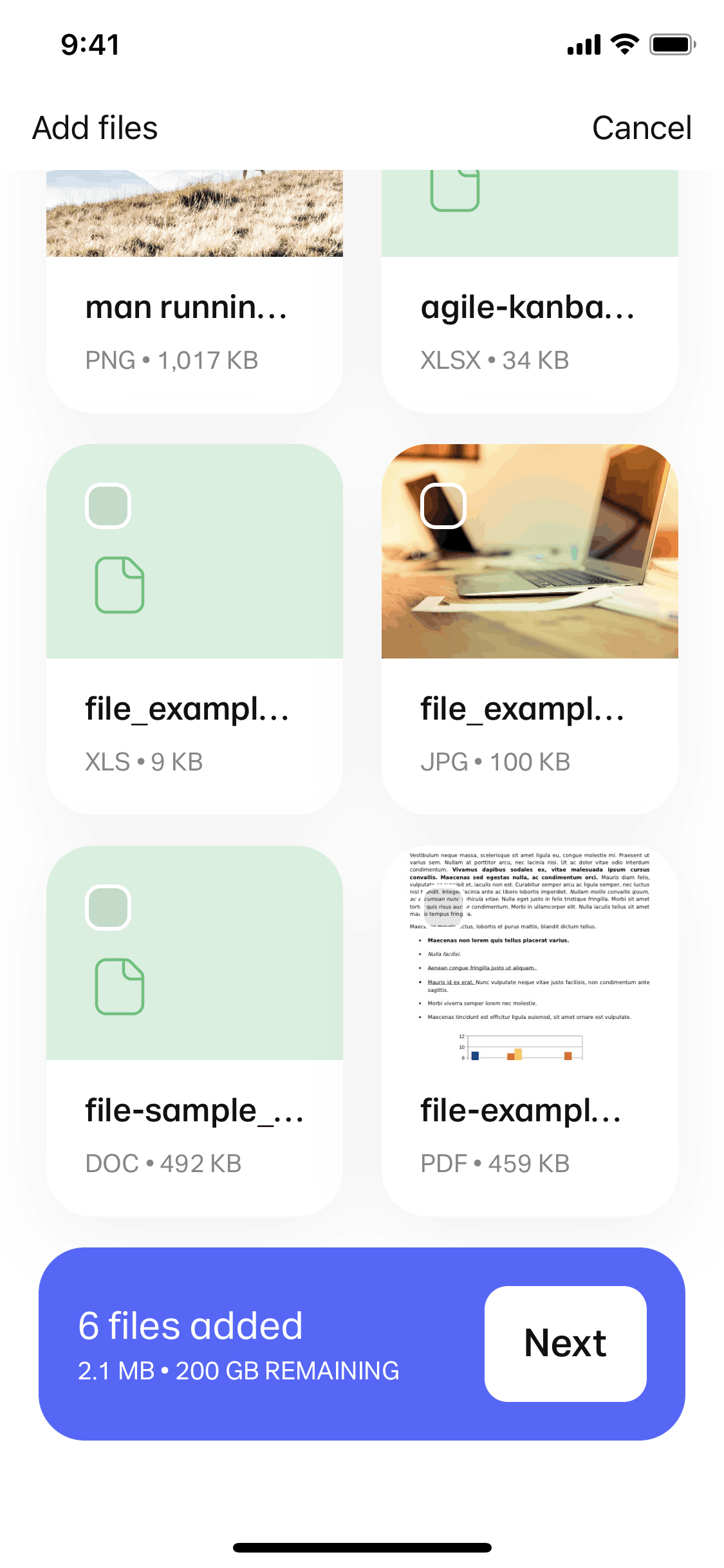 WeTransfer iOS Productivity interface screenshot 1