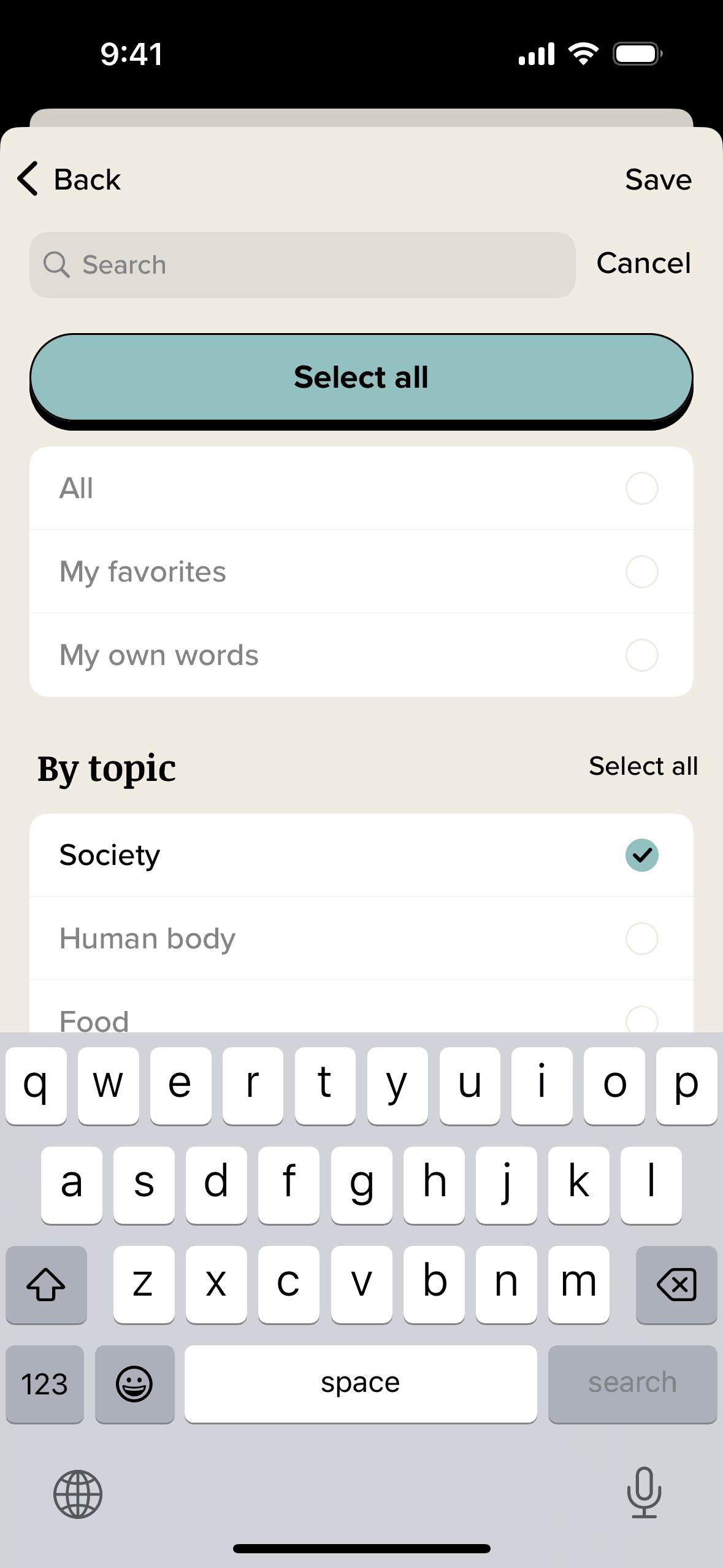 Vocabulary iOS Education interface screenshot 23