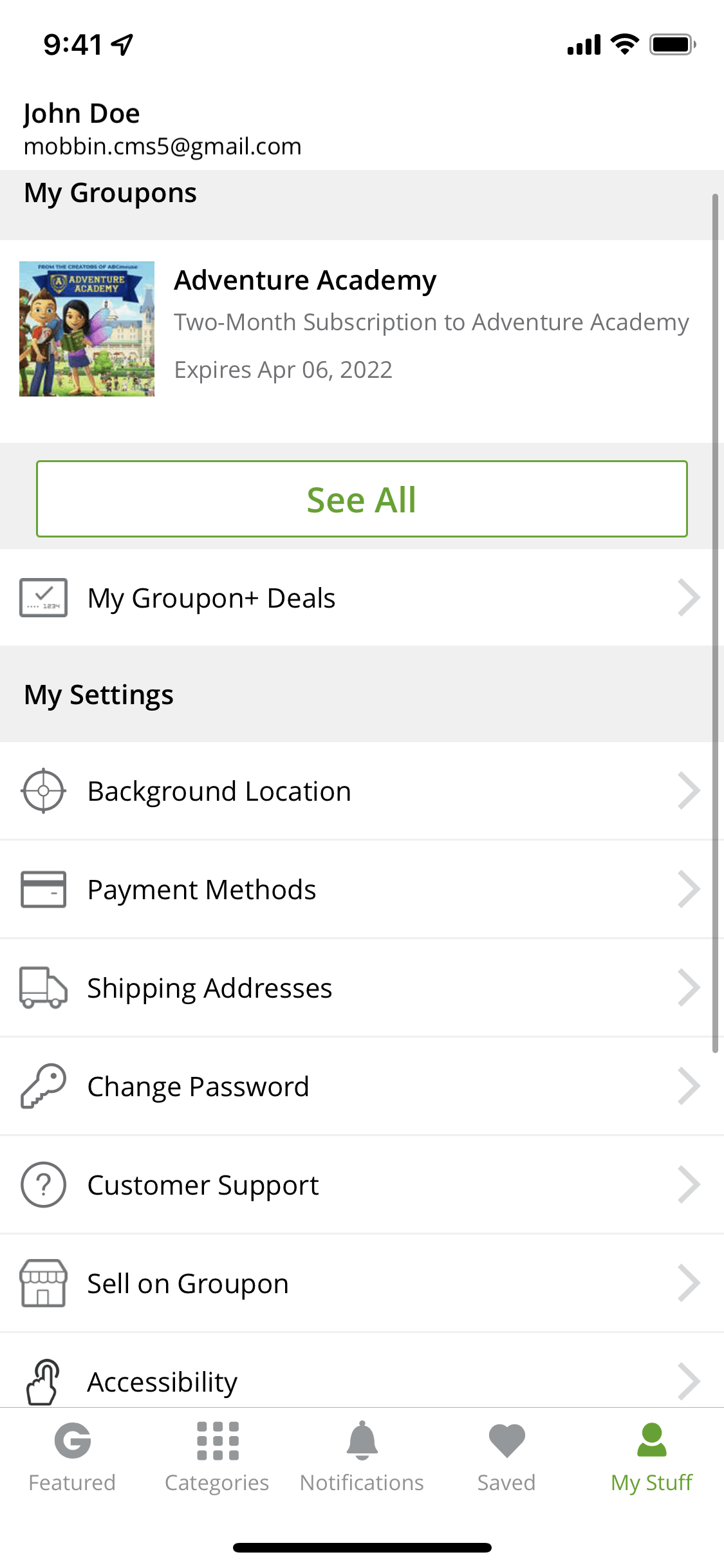Groupon iOS Shopping interface screenshot 9