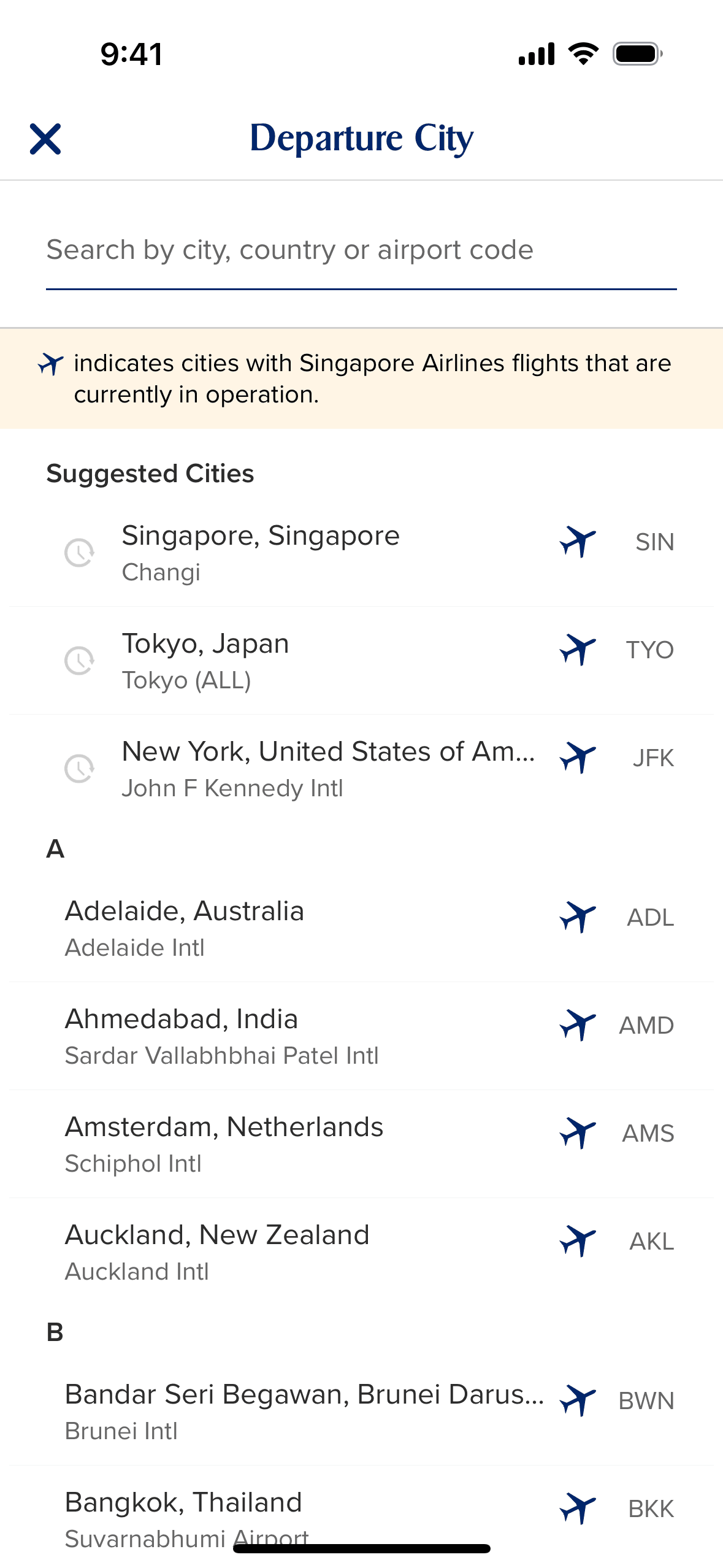 Singapore Airlines iOS Travel & Transportation interface screenshot 8