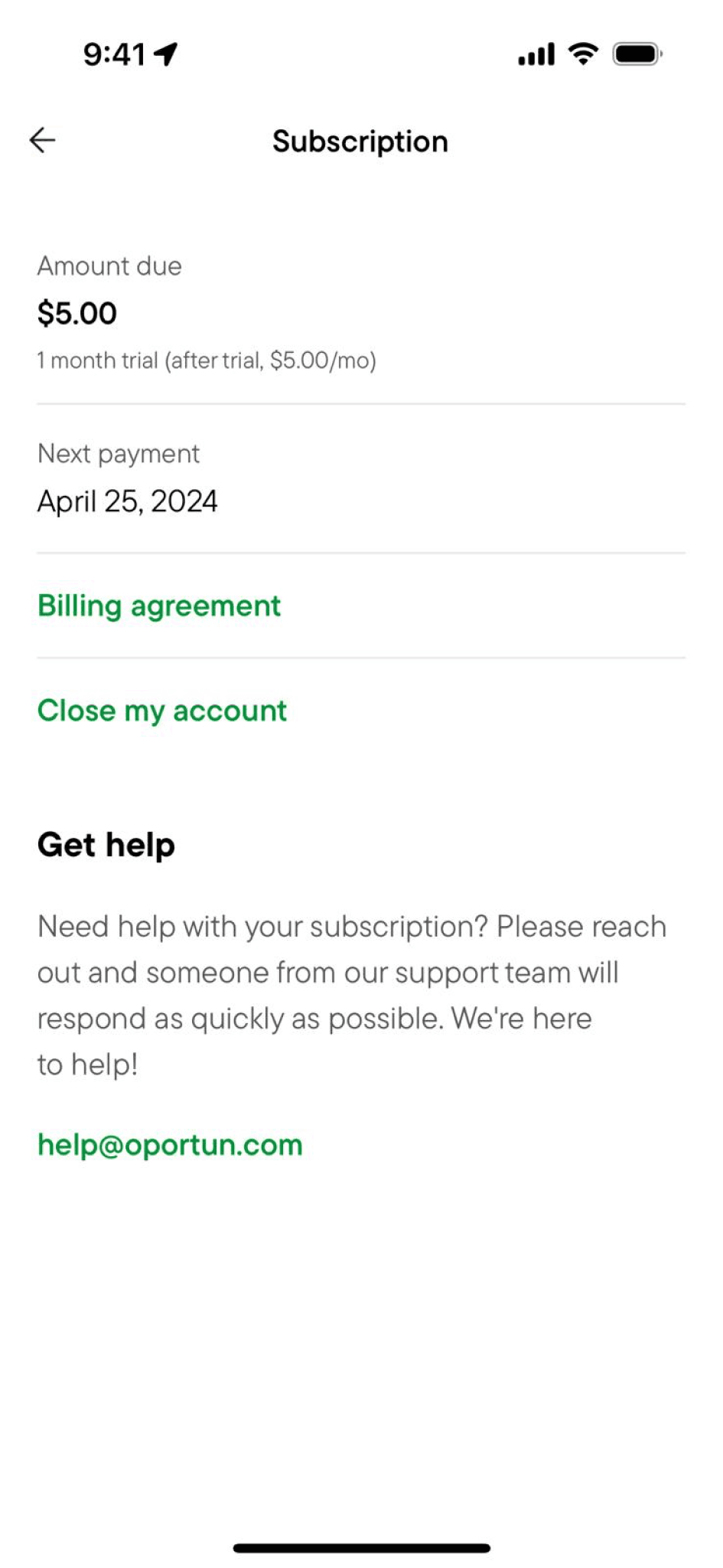 Oportun iOS Finance interface screenshot 17