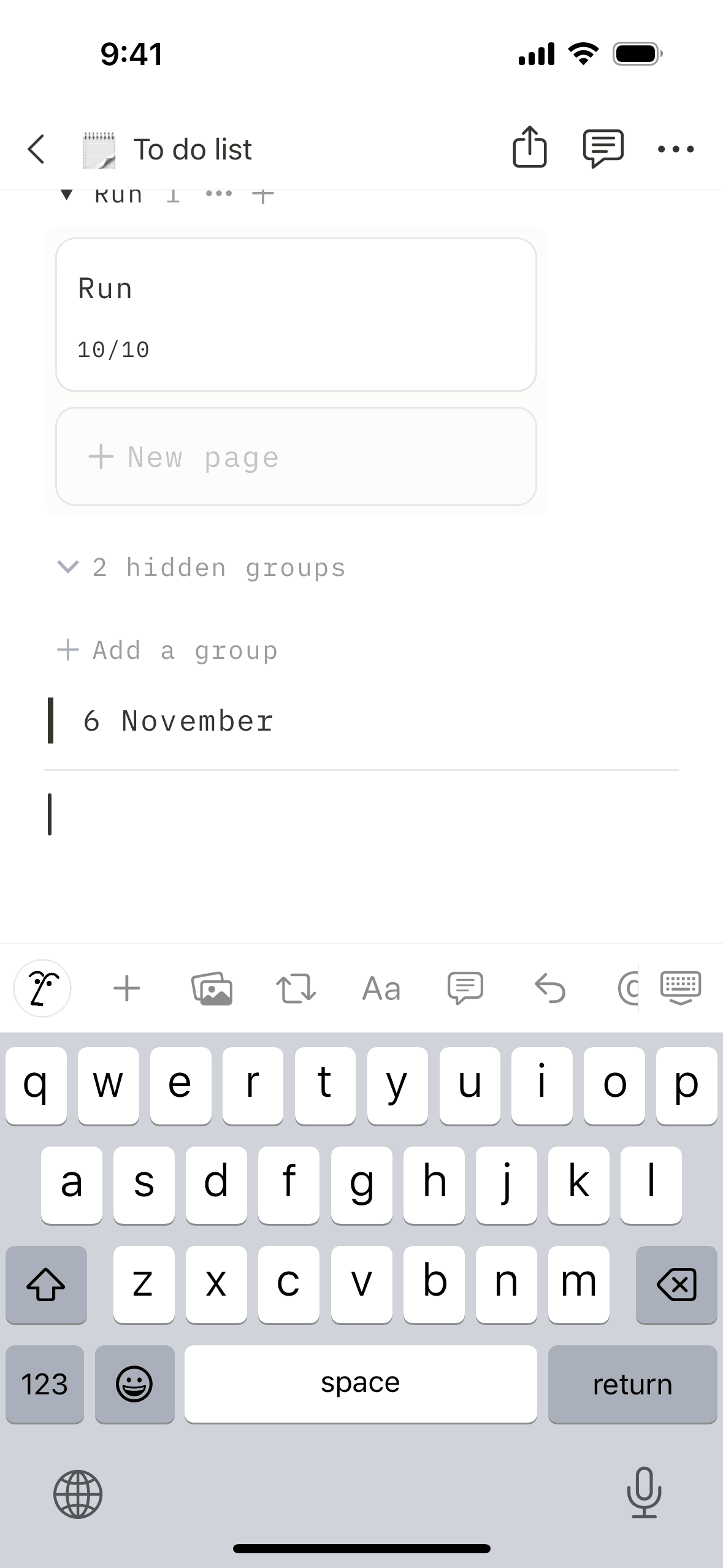 Notion iOS Collaboration interface screenshot 13