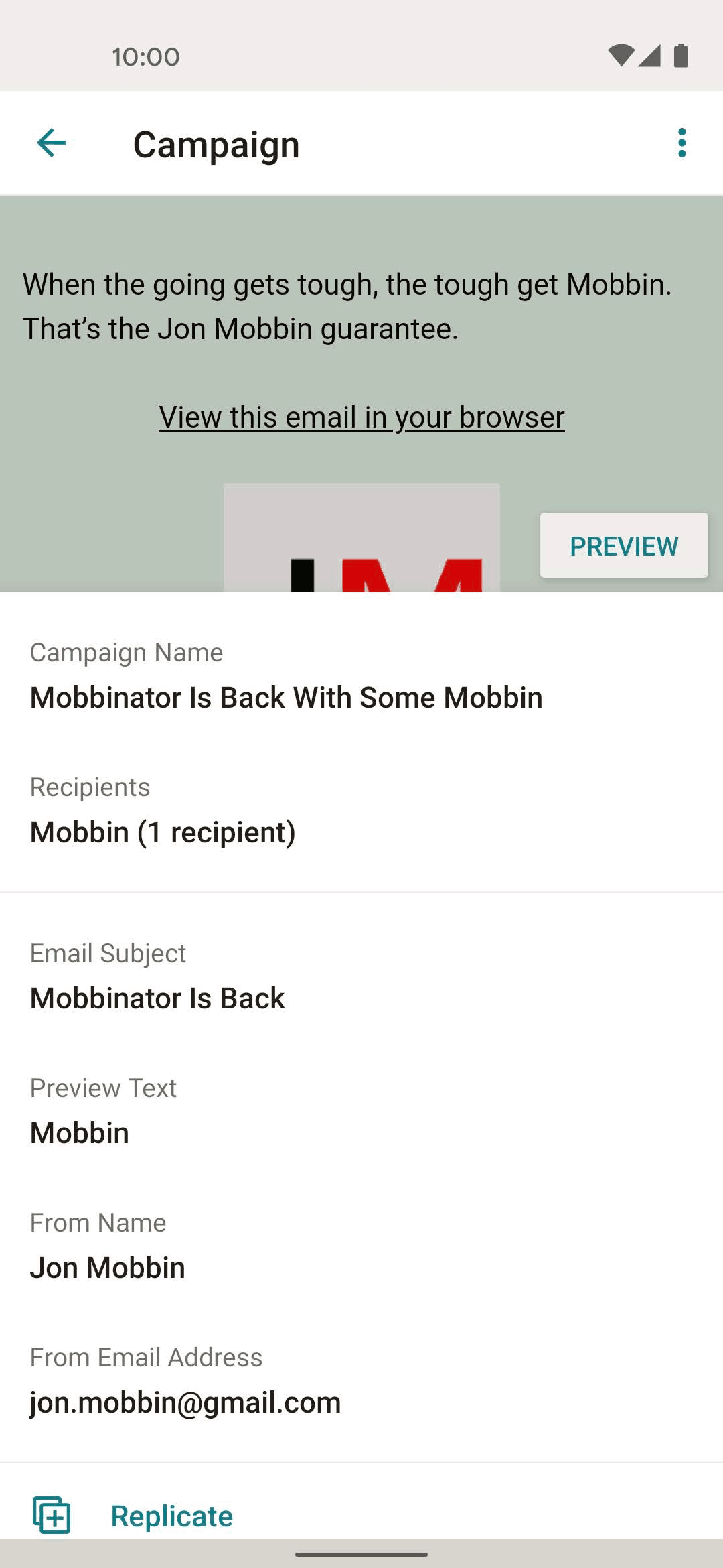 Mailchimp Android Business interface screenshot 20