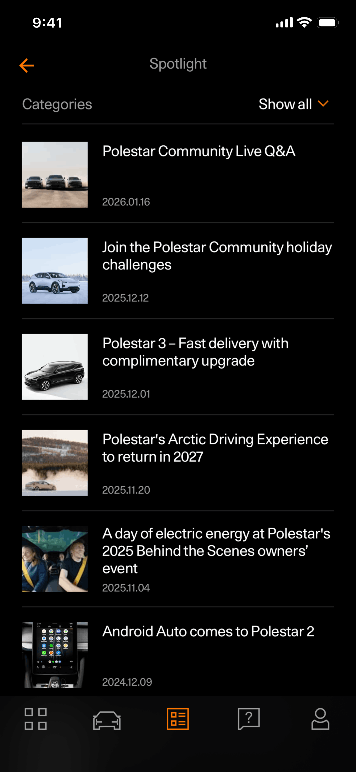 Polestar iOS Lifestyle interface screenshot 16