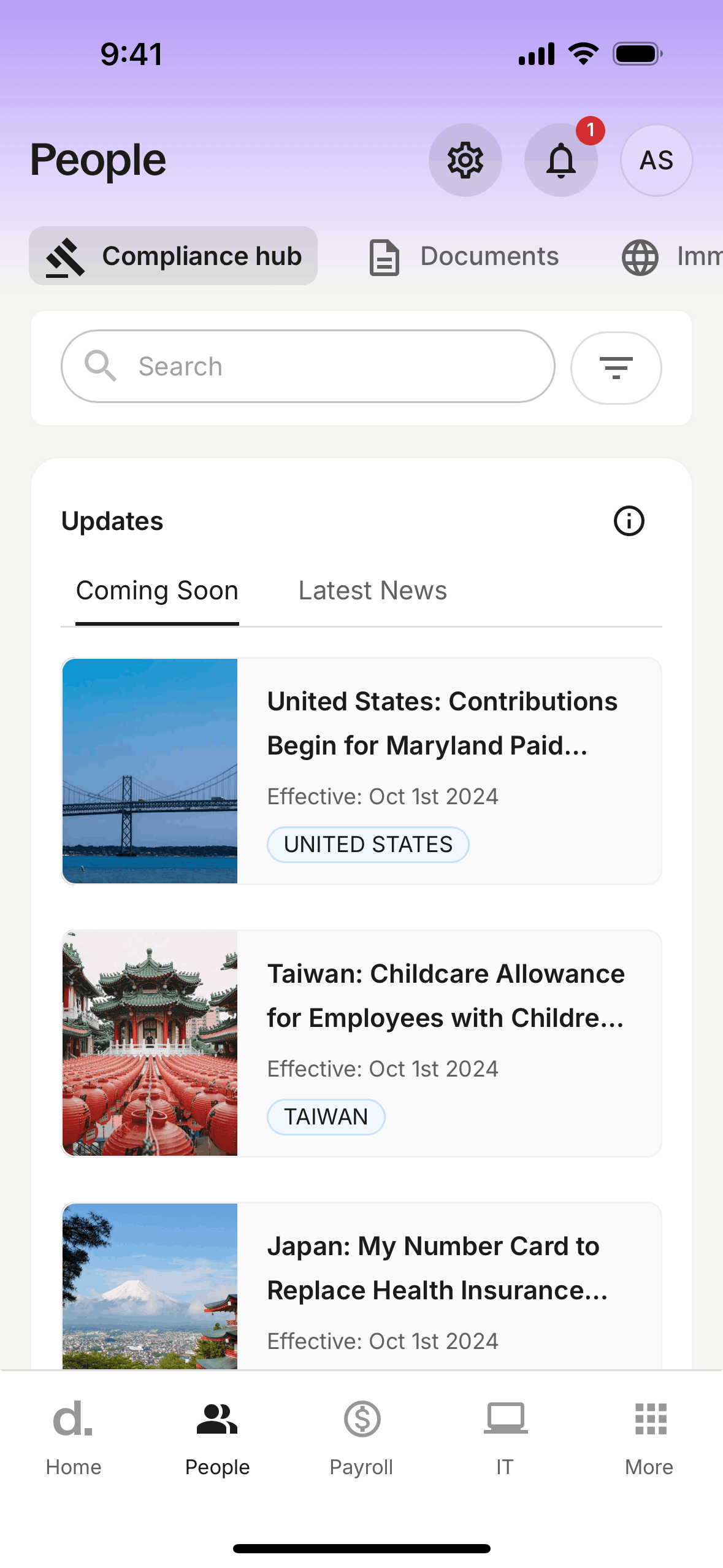 Deel iOS Business interface screenshot 1