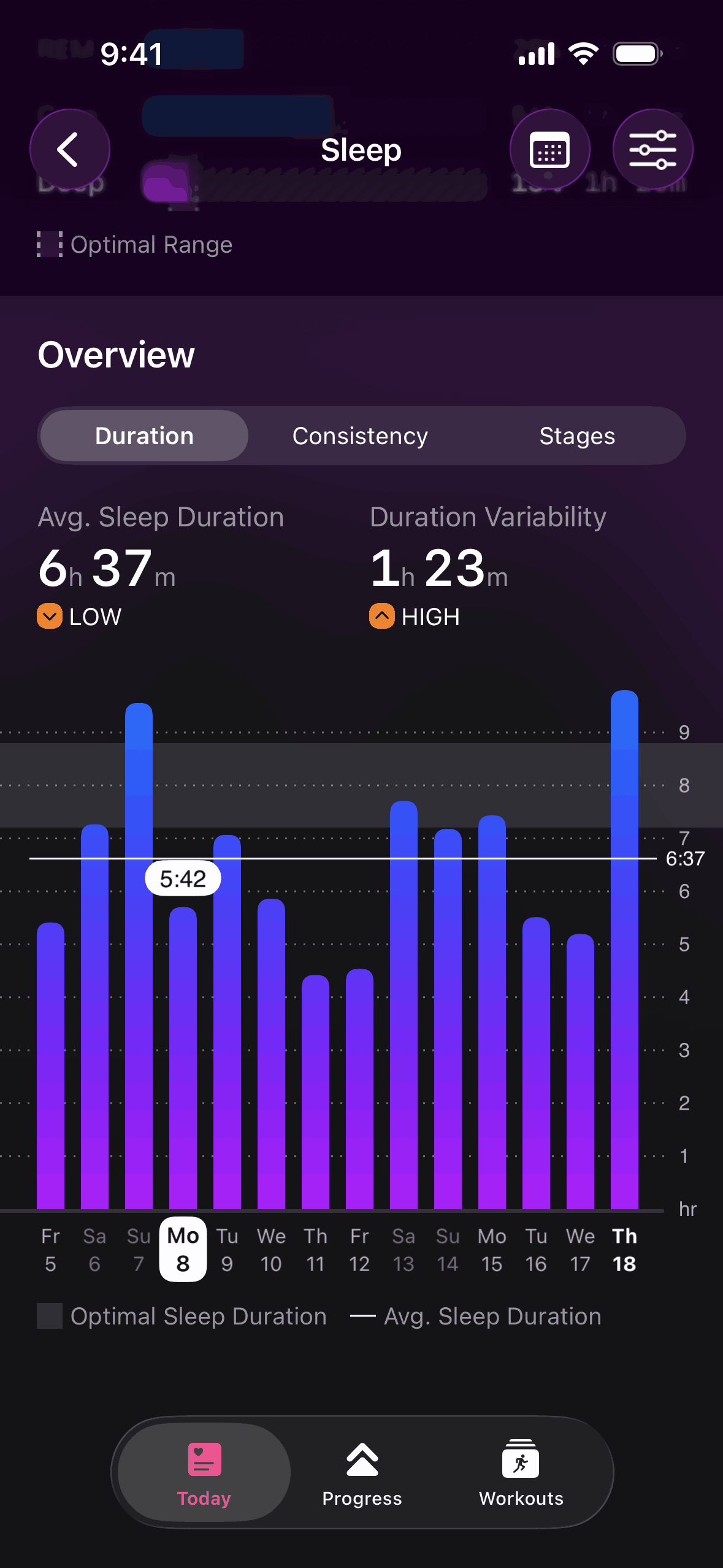 The Outsiders iOS Health & Fitness interface screenshot 1