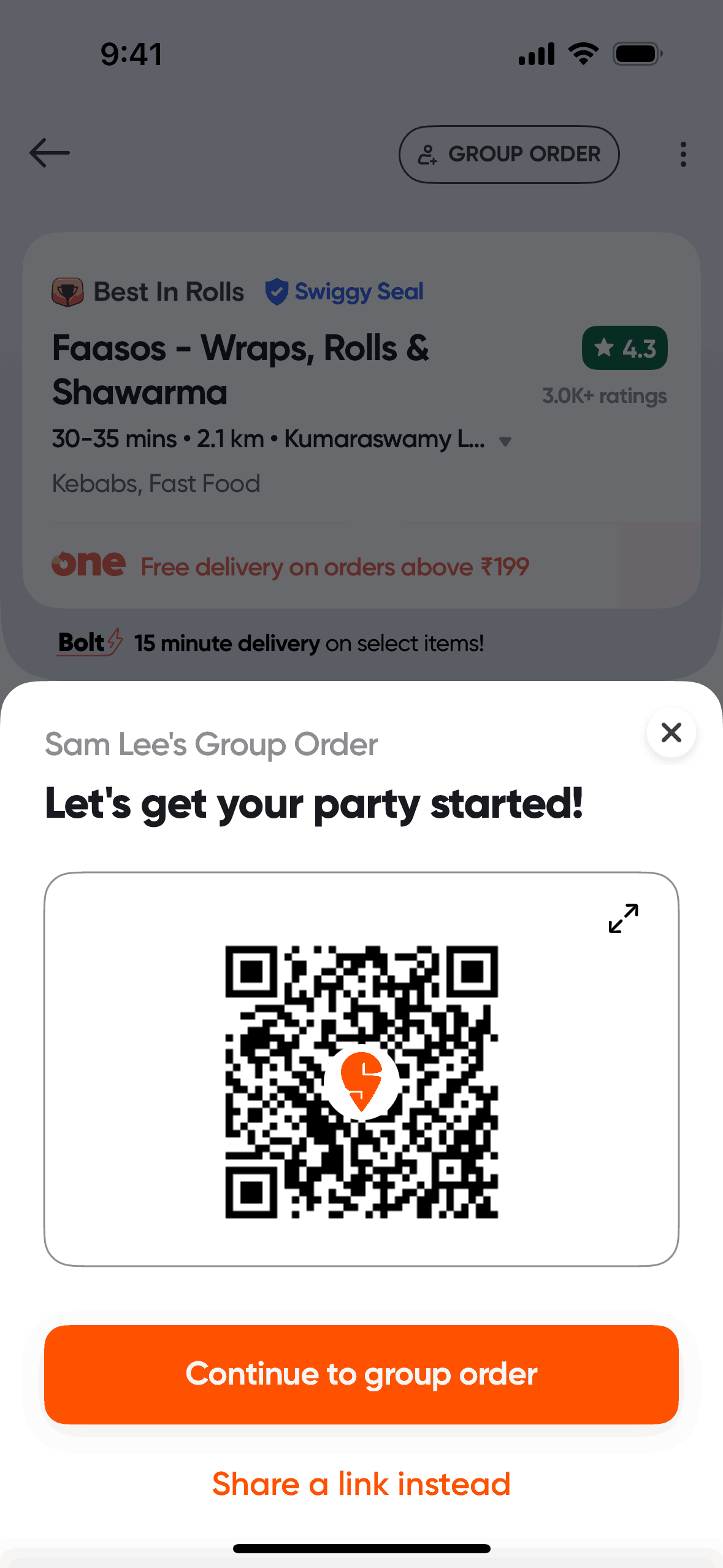 Swiggy iOS Food & Drink interface screenshot 23