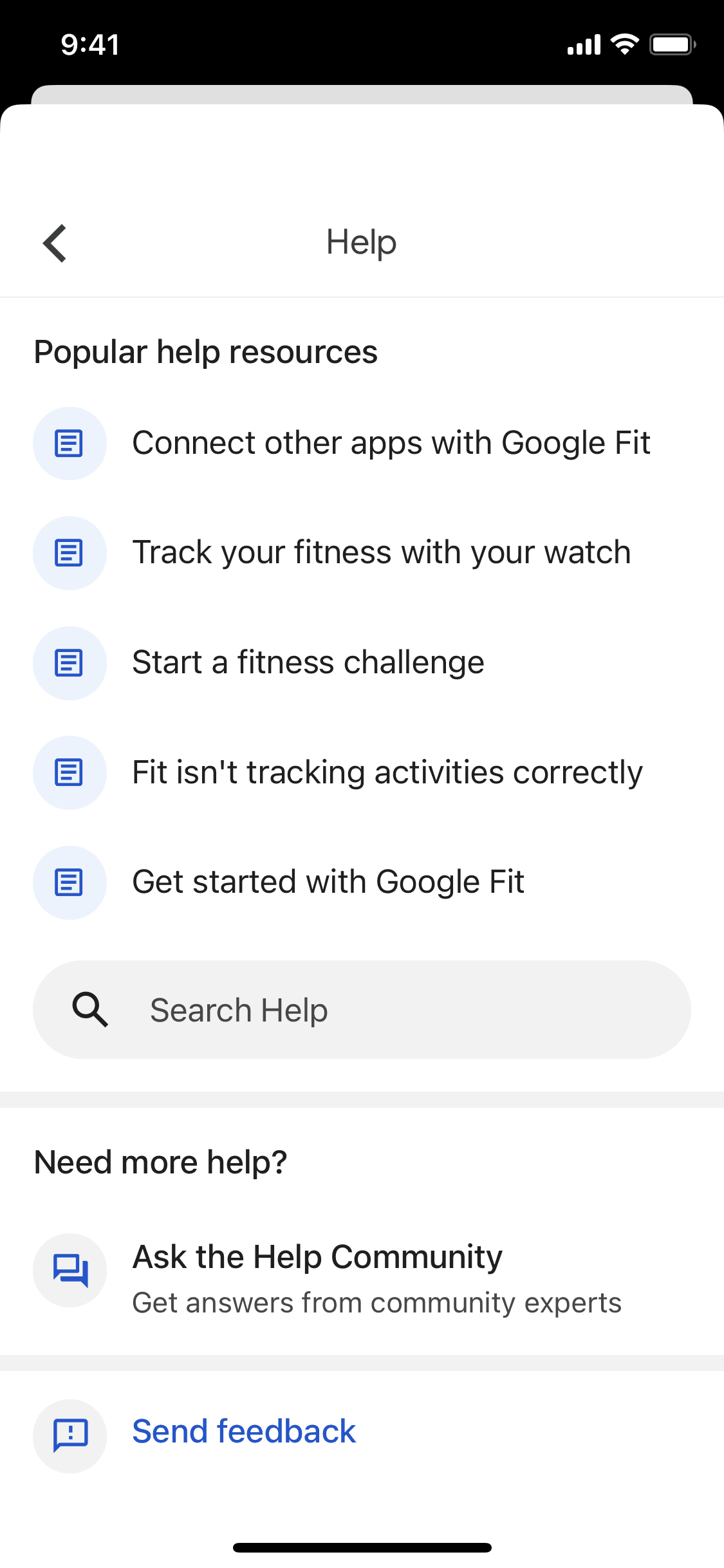 Google Fit iOS Health & Fitness interface screenshot 14