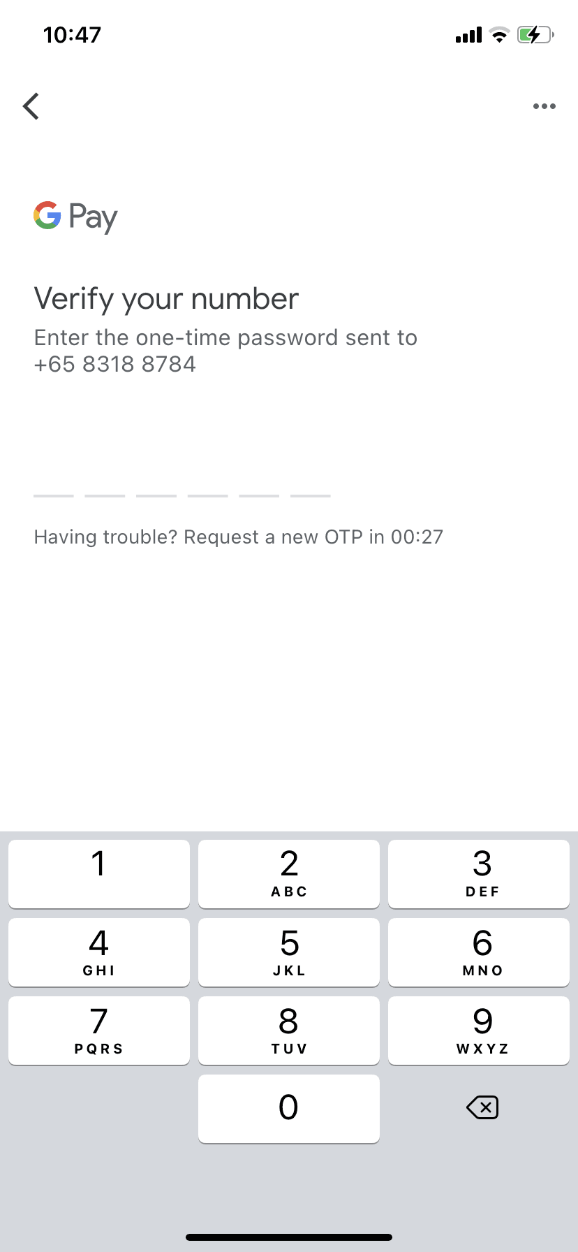 Google Pay iOS Finance interface screenshot 4