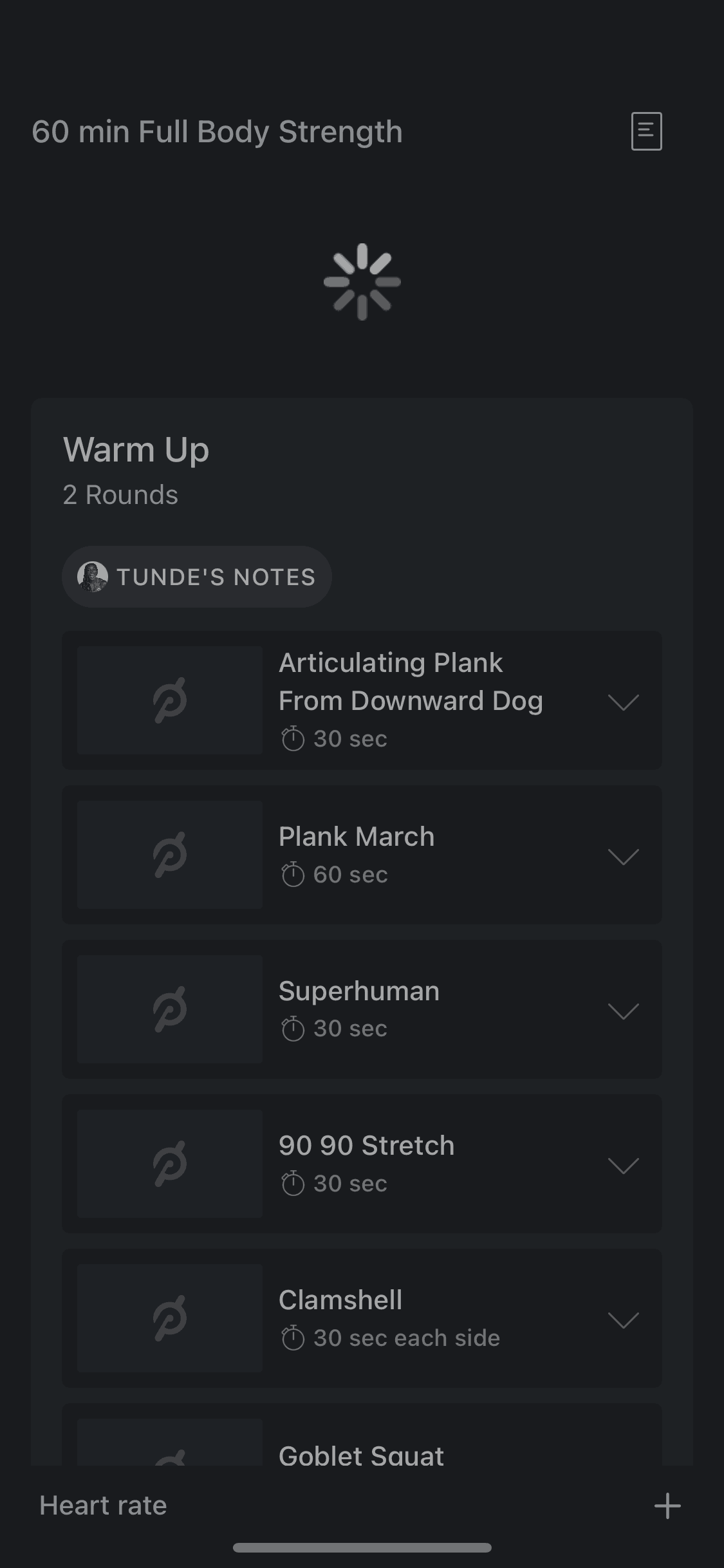 Peloton iOS Health & Fitness interface screenshot 10
