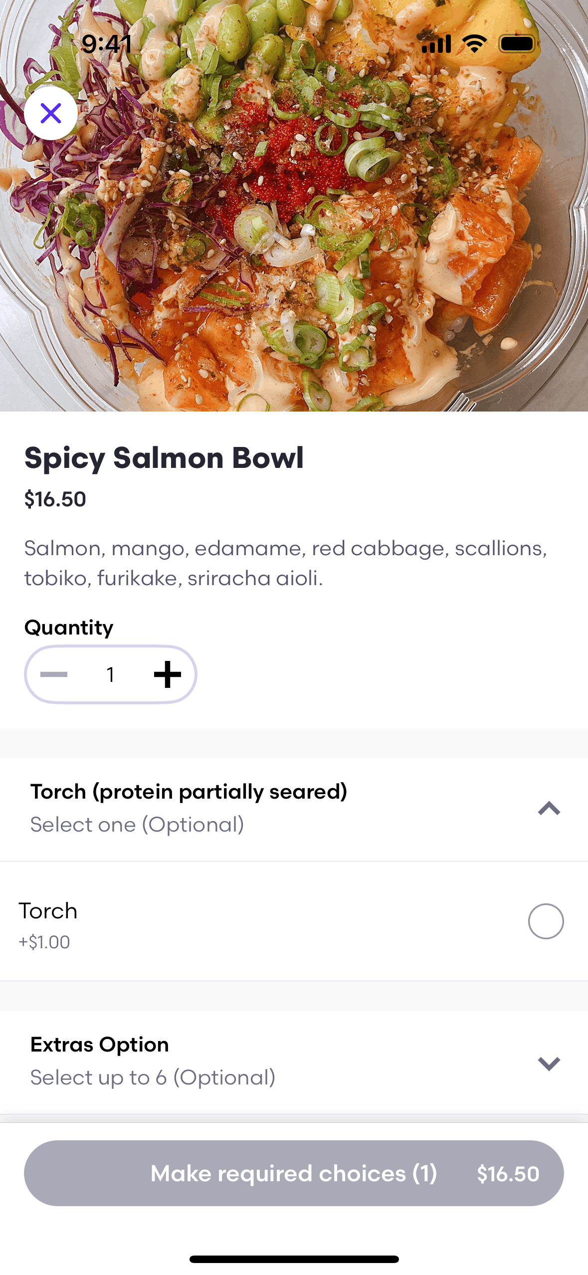 Ordering food for delivery on Grubhub (ios) screen 3